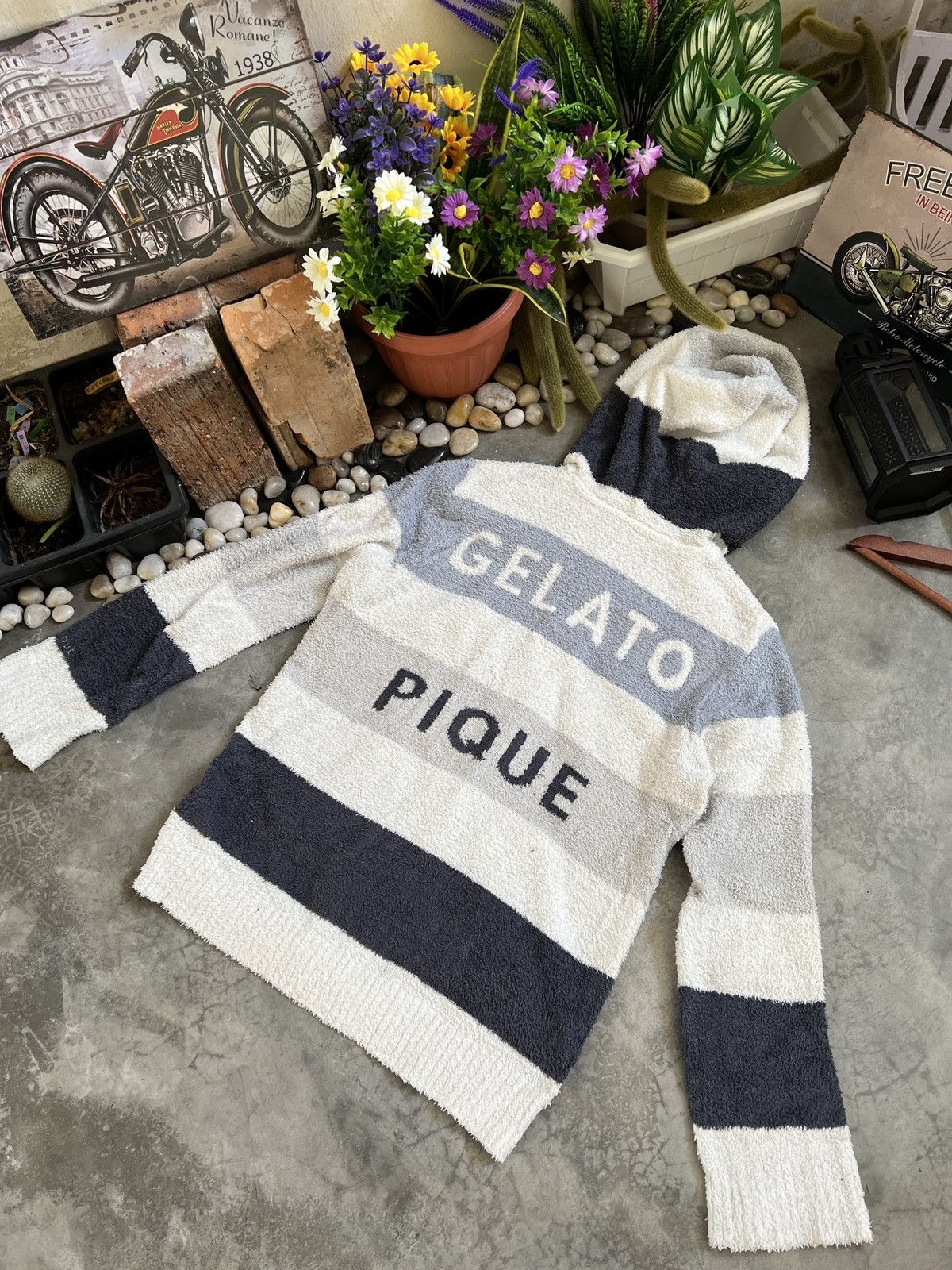 Japanese Brand × Vintage 🔥🔥 Gelato Pique 🔥🔥 Deep Pile Fleece Jacket With Hoodie Size US M / EU 48-50 / 2 - 4 Thumbnail