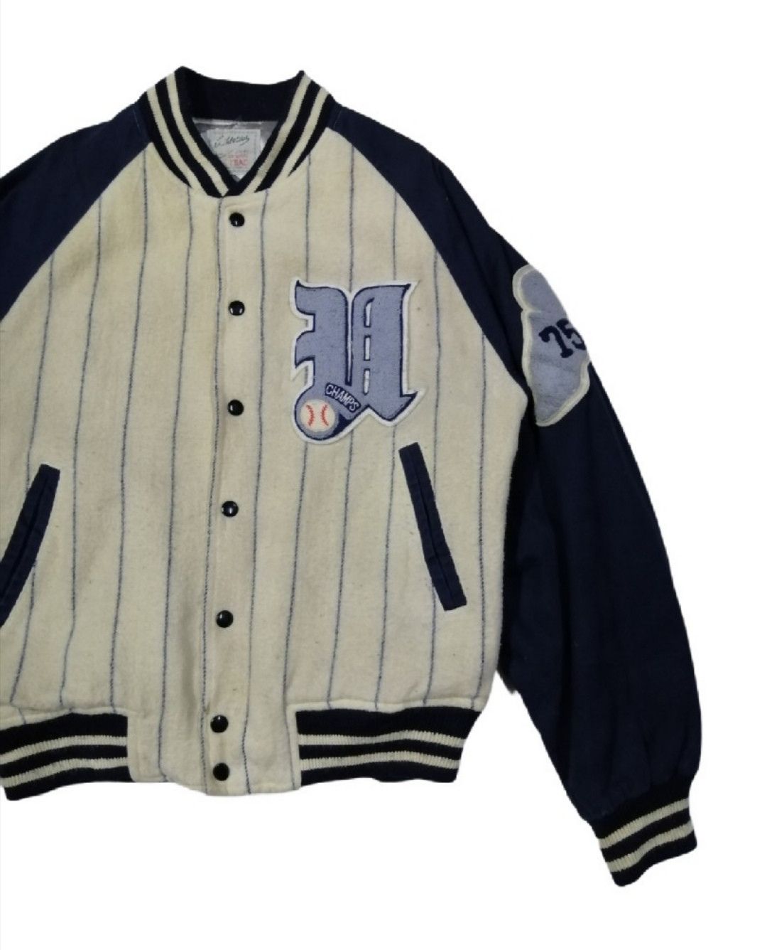 NBA BASEBALL Champs Athletics USAC Stripes Wool Varsity Jacket Size US L / EU 52-54 / 3 - 5 Thumbnail