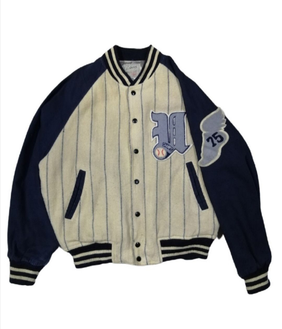 NBA BASEBALL Champs Athletics USAC Stripes Wool Varsity Jacket Size US L / EU 52-54 / 3 - 3 Thumbnail