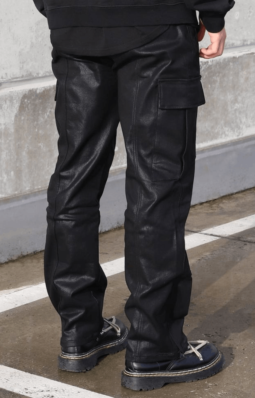 Japanese Brand Waxed Denim Cargo Pants Size US 32 / EU 48 - 3 Thumbnail