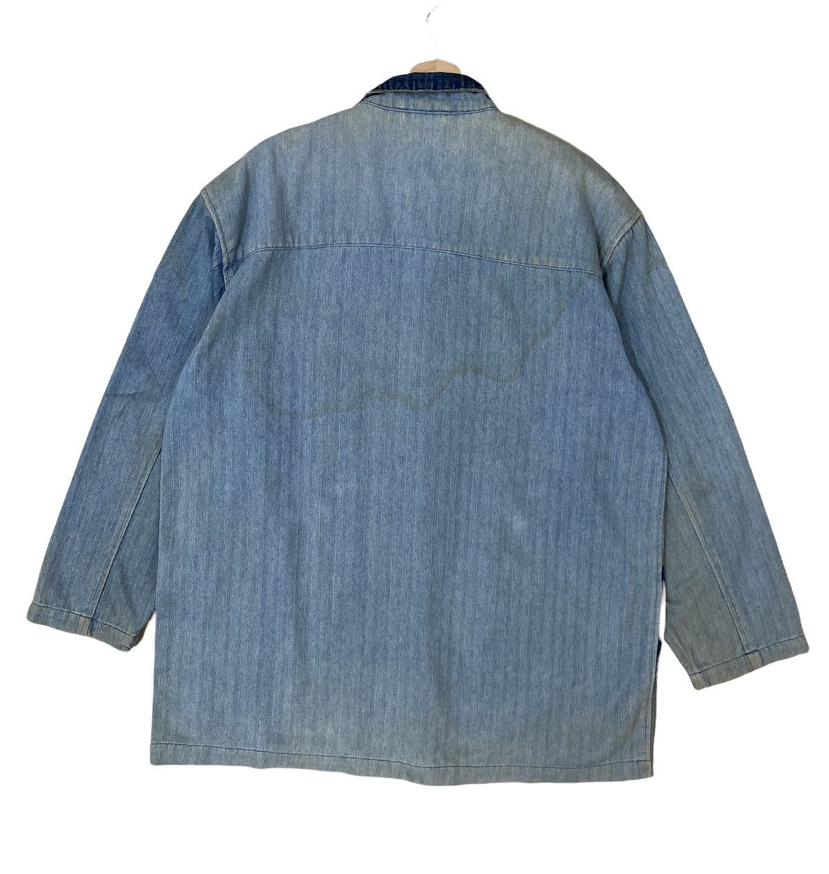 Blue Blue Japan × Indigo × Pure Blue Japan ICONIC🔥BLUE BLUE JAPAN PATCHWORK STRIPE WORKWEAR JACKET Size US L / EU 52-54 / 3 - 9 Thumbnail