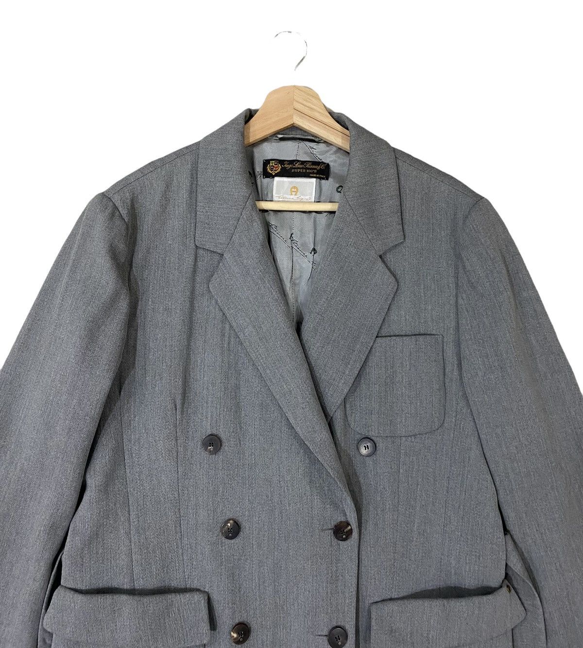 Loro Piana 🇮🇹 LORO PIANA BACK BELT DOUBLE BREASTED WOOL JACKET Size US S / EU 44-46 / 1 - 3 Thumbnail