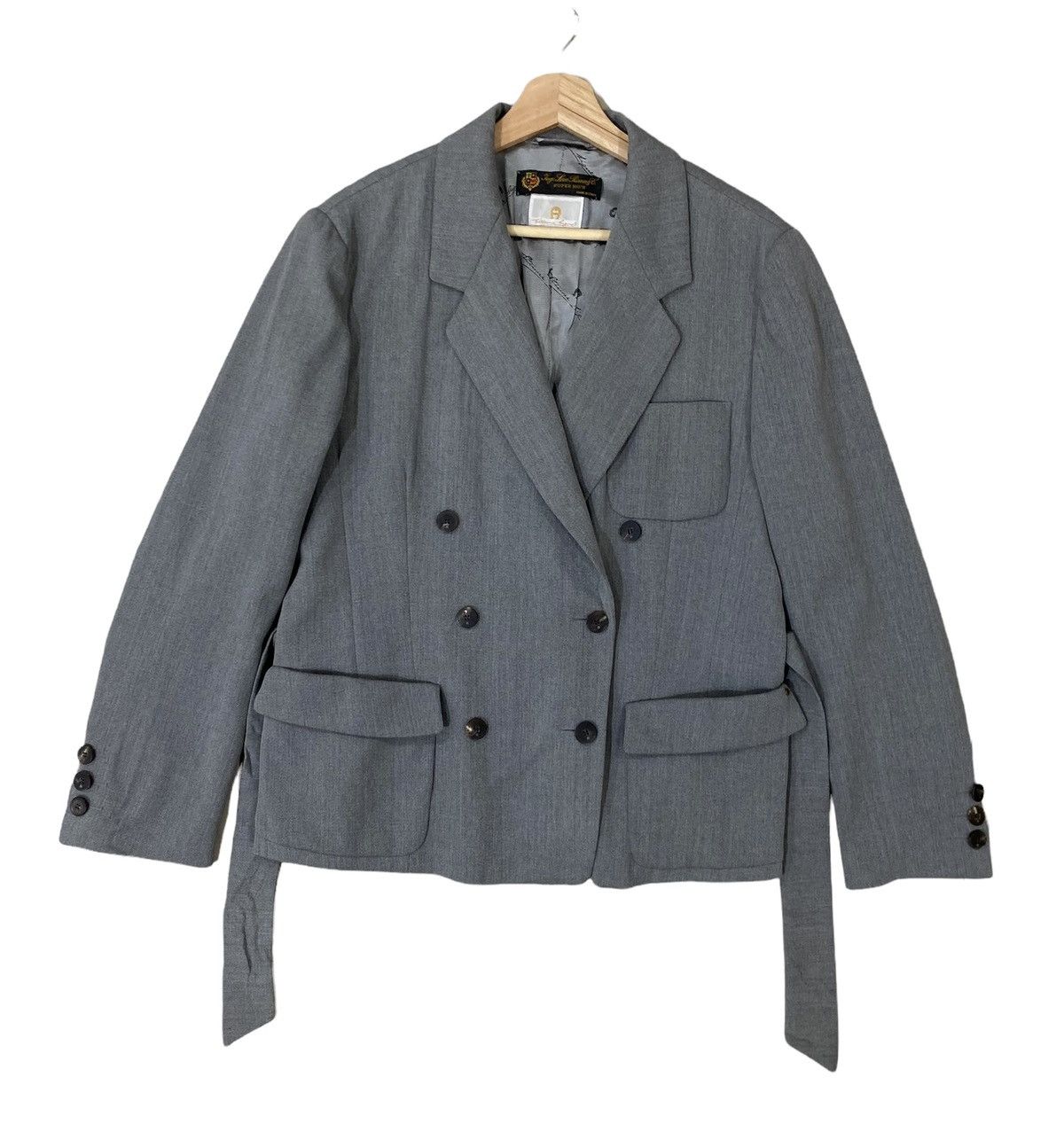 Loro Piana 🇮🇹 LORO PIANA BACK BELT DOUBLE BREASTED WOOL JACKET Size US S / EU 44-46 / 1 - 2 Thumbnail