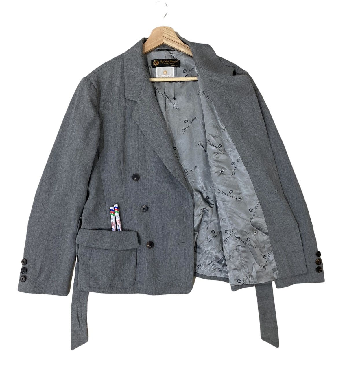 Loro Piana 🇮🇹 LORO PIANA BACK BELT DOUBLE BREASTED WOOL JACKET Size US S / EU 44-46 / 1 - 5 Thumbnail