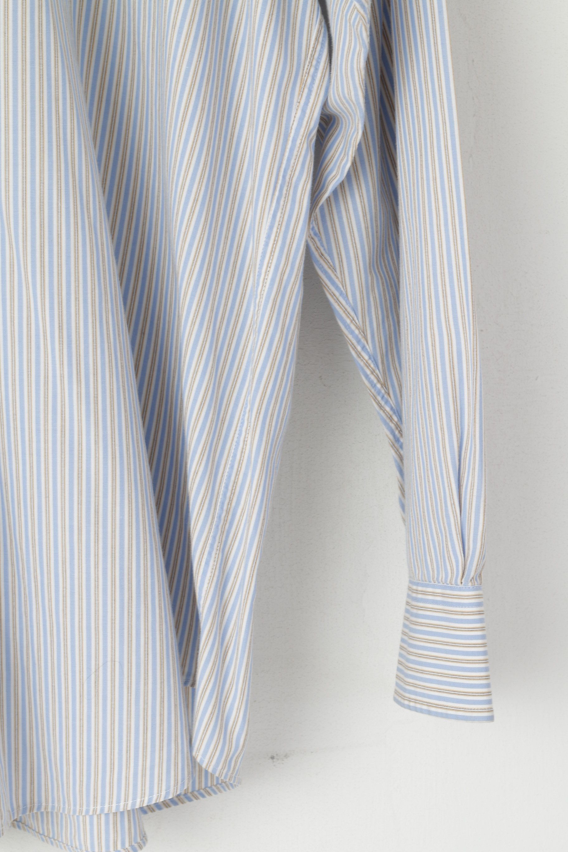 Nautica Nautica Men 34/35 16.5 XXL Casual Shirt Blue Striped 2805 Size US XXL / EU 58 / 5 - 3 Thumbnail