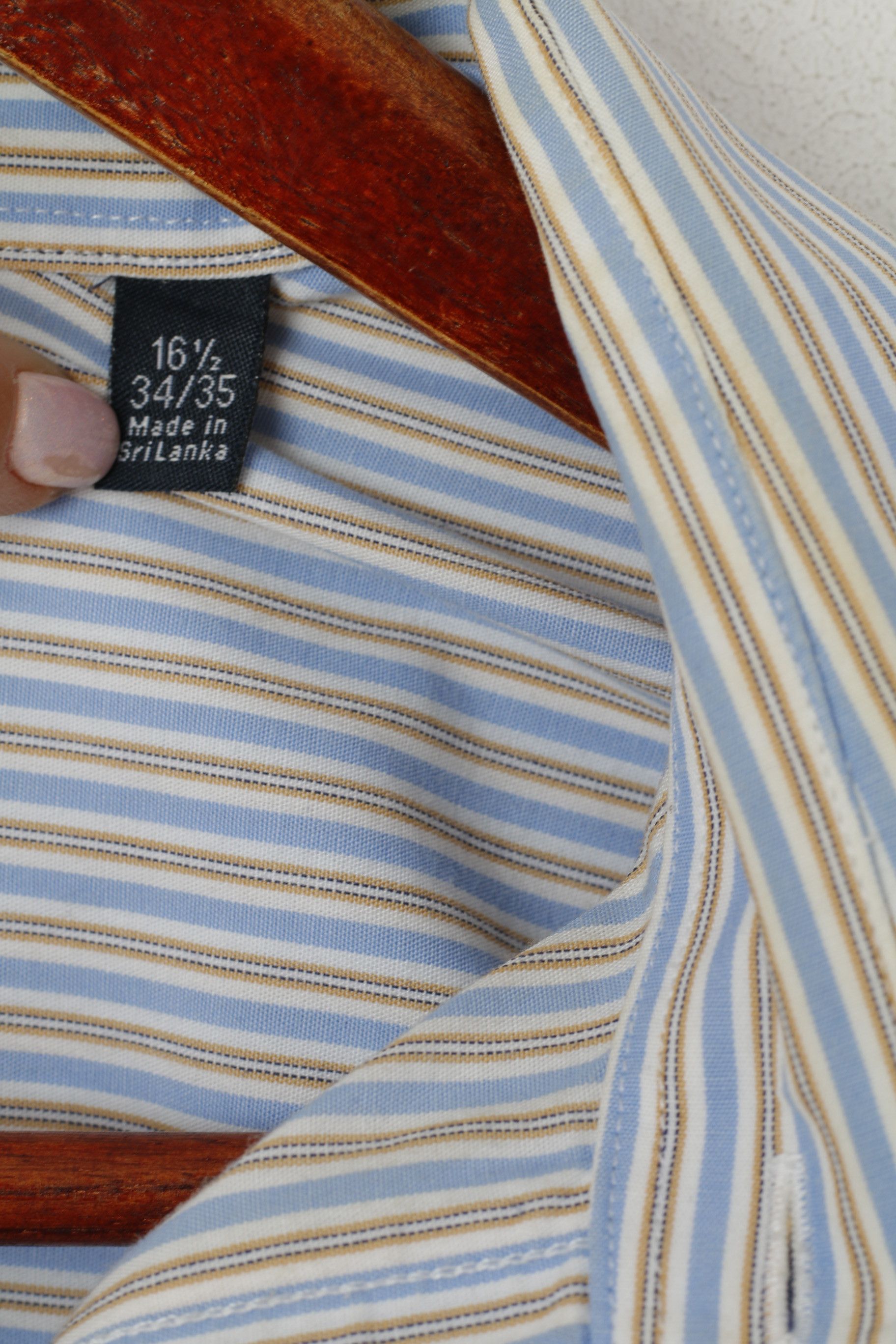 Nautica Nautica Men 34/35 16.5 XXL Casual Shirt Blue Striped 2805 Size US XXL / EU 58 / 5 - 5 Thumbnail