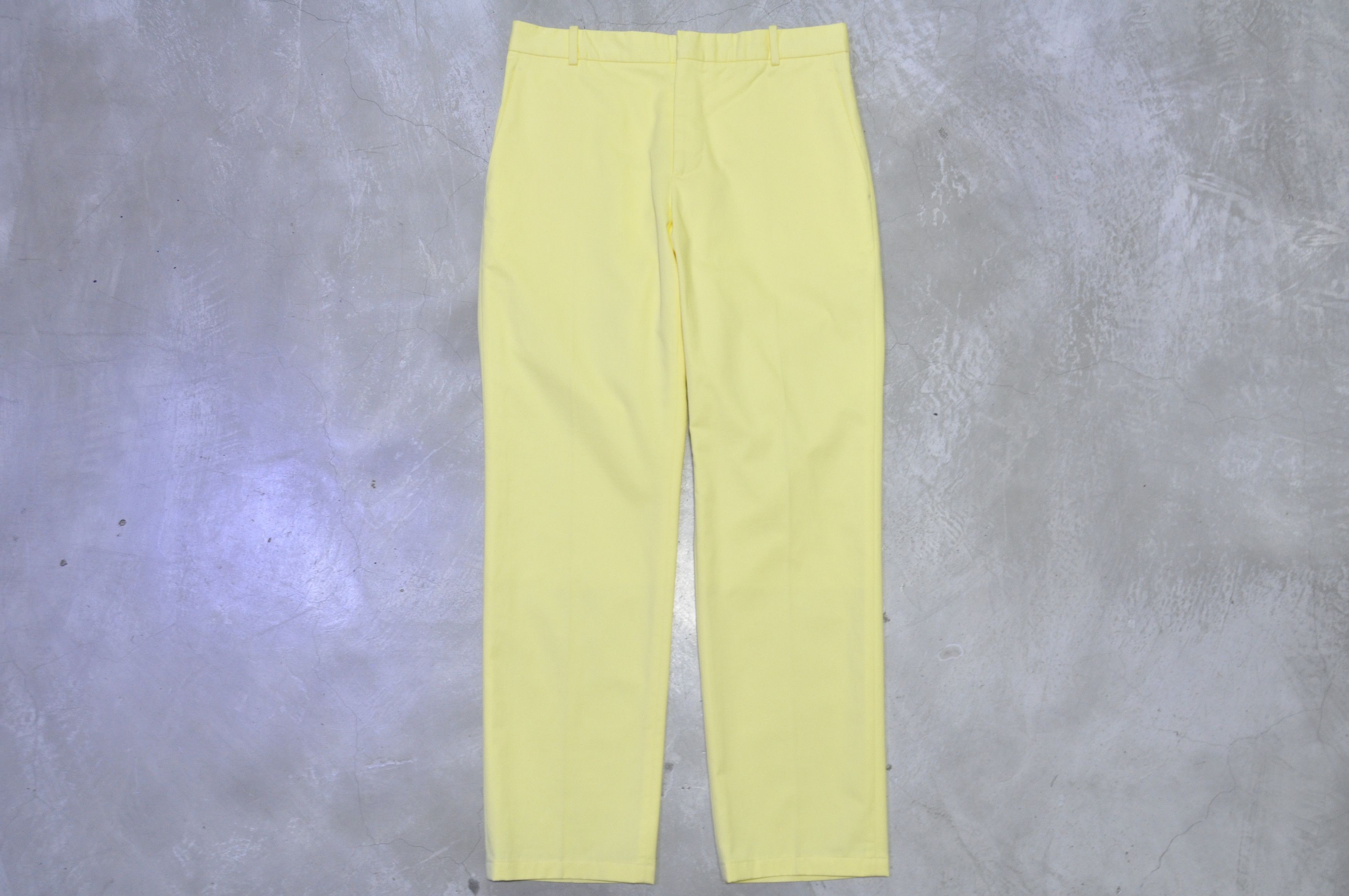 image of Balenciaga - Ng - S/s 13 - Pleated Front Trousers in Light Yellow, Men's (Size 30)