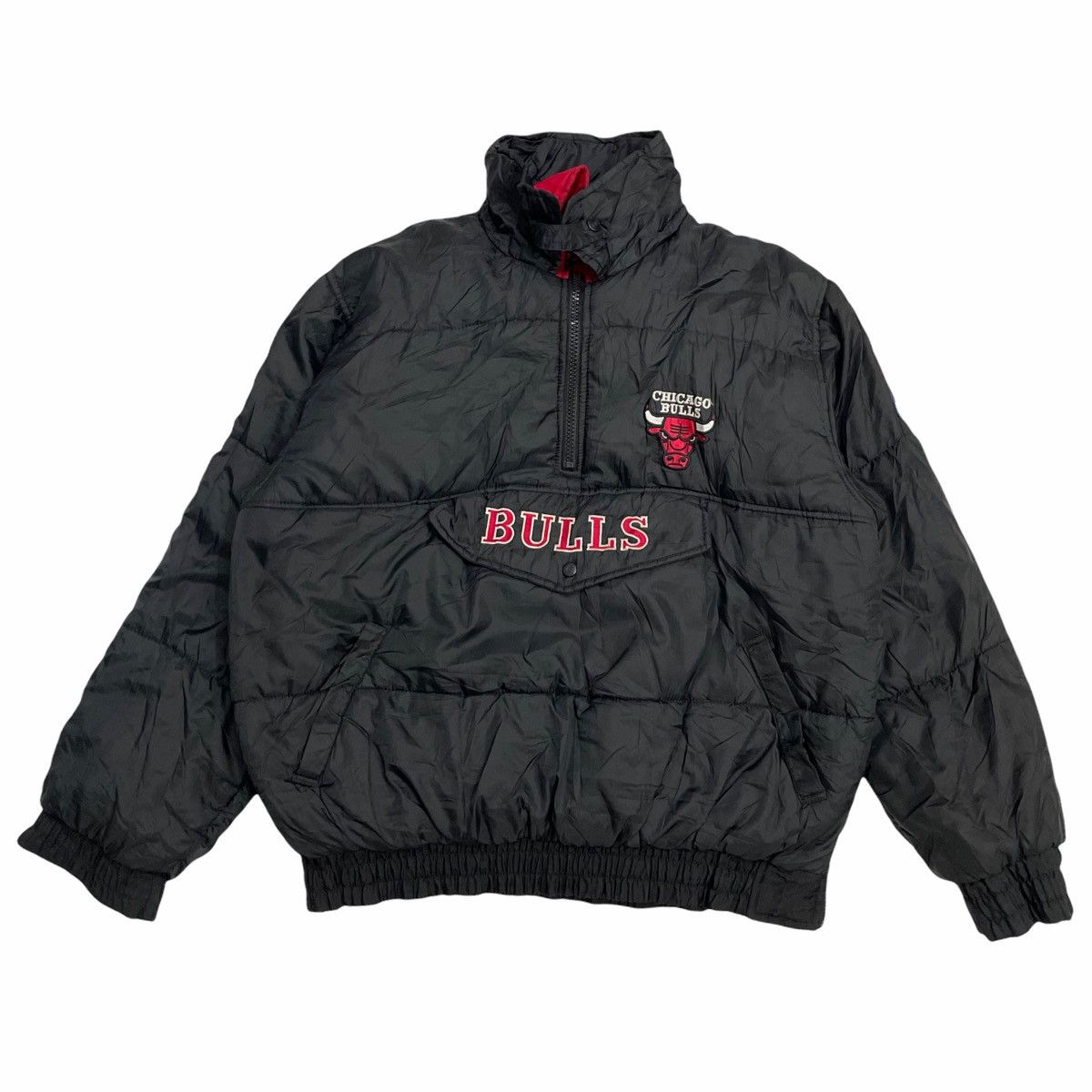 NBA × Pro Player 💥 NBA CHICAGO BULLS REVERSIBLE PUFFER ANORAK JACKET Size US L / EU 52-54 / 3 - 2 Thumbnail