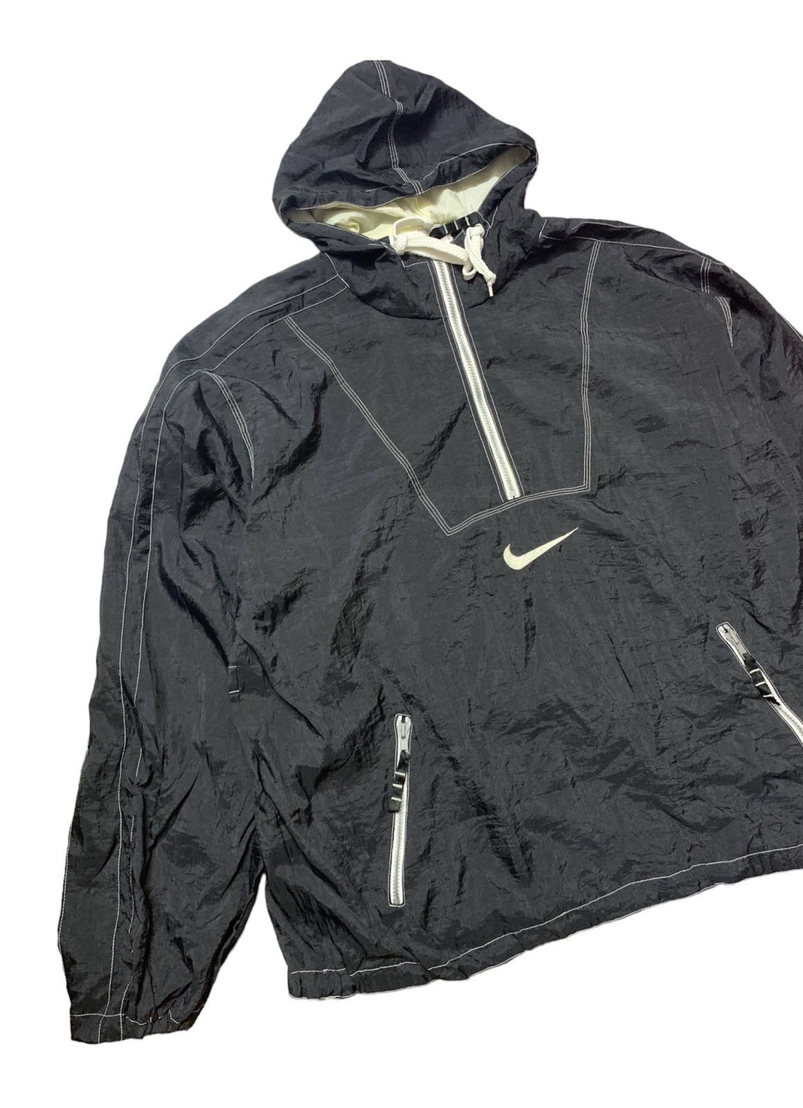 Vintage Retro 90’s Nike Swoosh Centre Logo Windbreaker Oversized Size US L / EU 52-54 / 3 - 1 Thumbnail