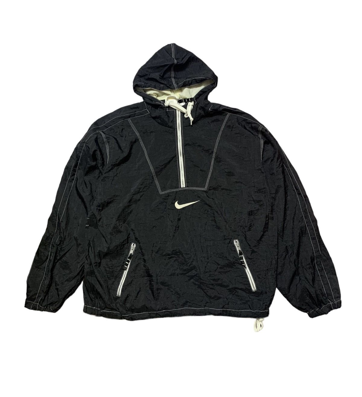 Vintage Retro 90’s Nike Swoosh Centre Logo Windbreaker Oversized Size US L / EU 52-54 / 3 - 2 Thumbnail