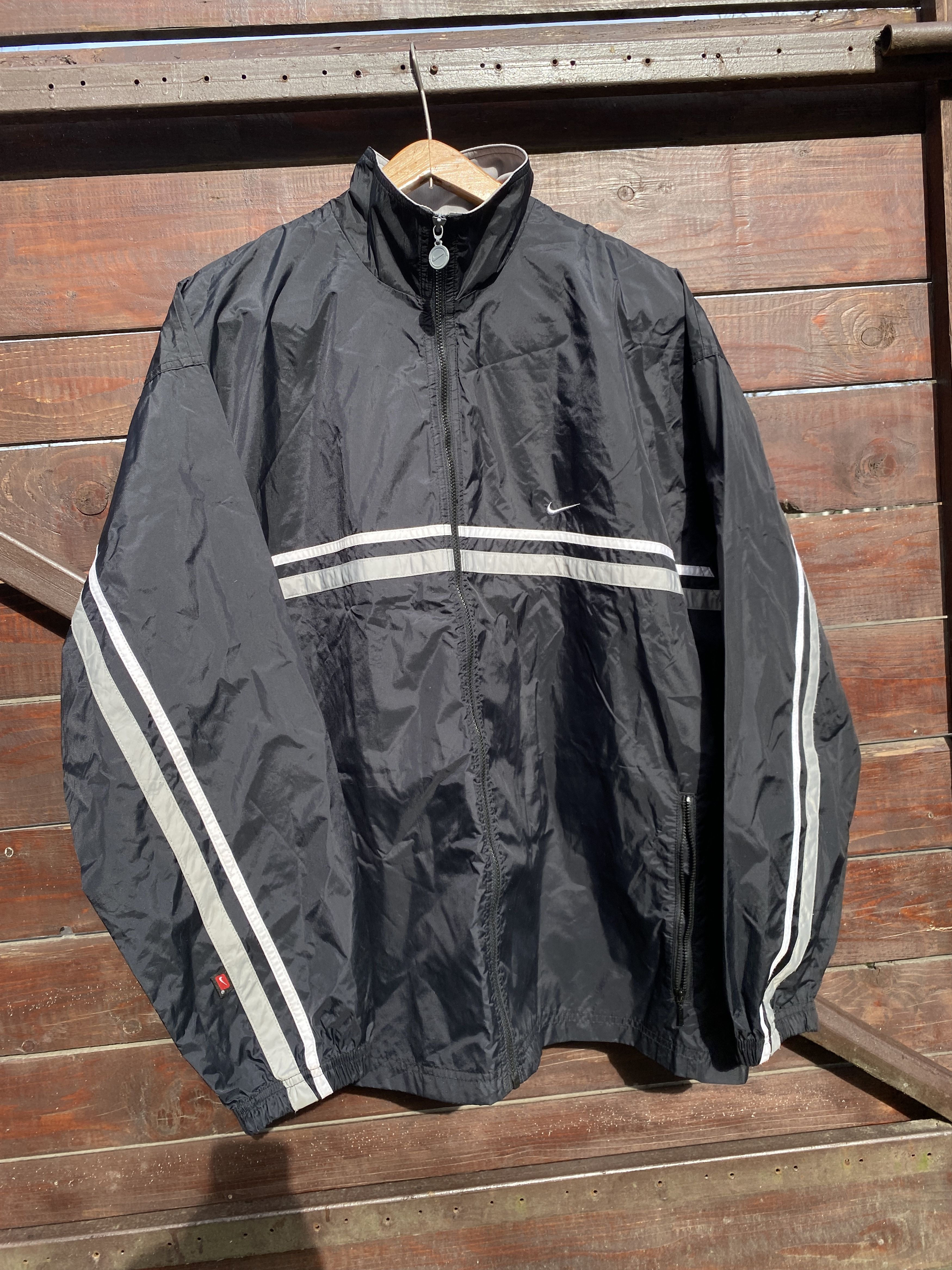 Nike Vintage Y2K Nike Nylon Drill Track Jacket Mini Swoosh Size US XL / EU 56 / 4 - 1 Thumbnail
