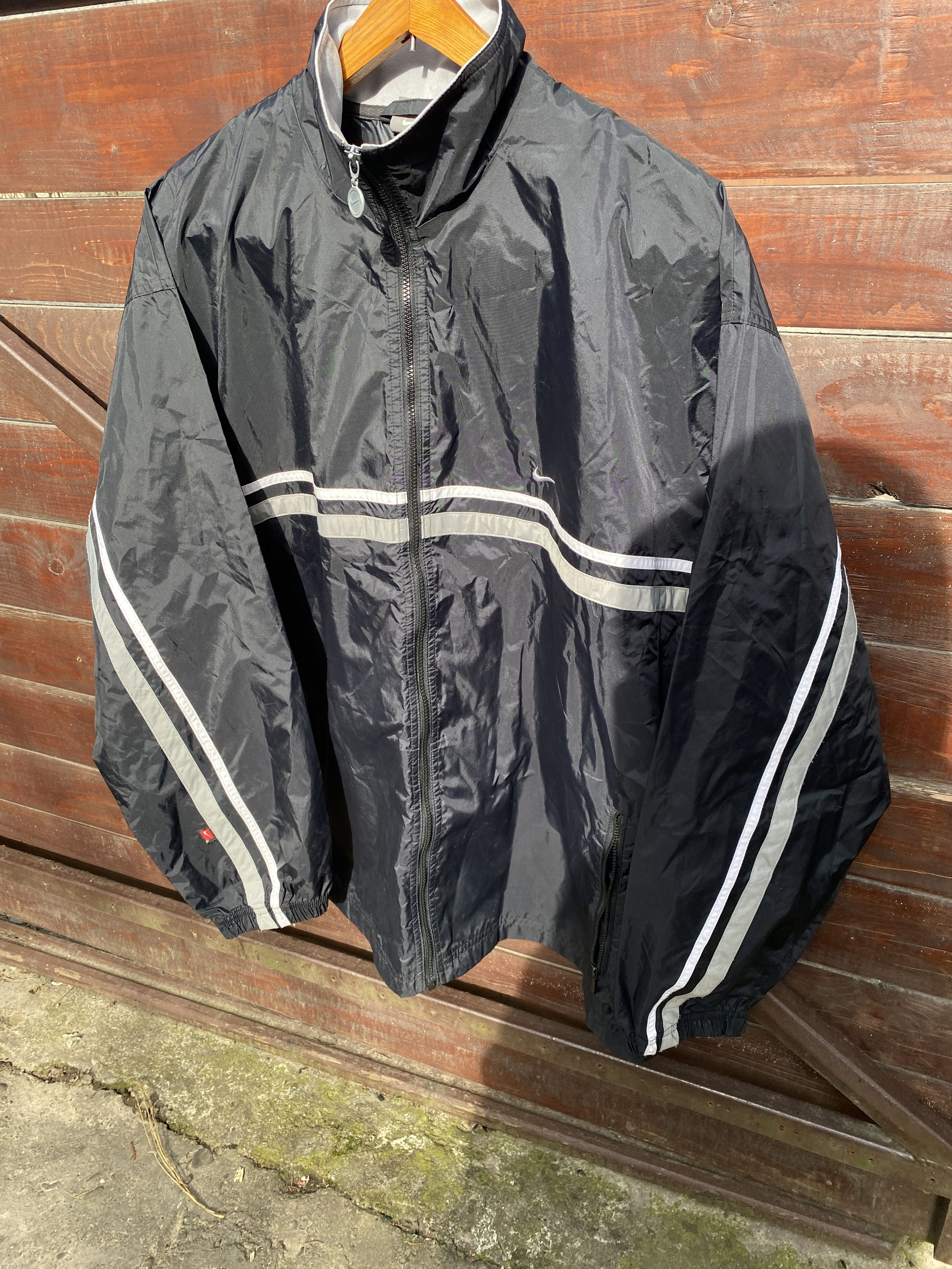 Nike Vintage Y2K Nike Nylon Drill Track Jacket Mini Swoosh Size US XL / EU 56 / 4 - 4 Thumbnail