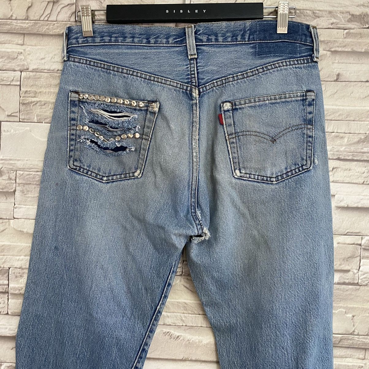 Levi's Vintage 80s Levis 501 Redline Thrashed Jeans Size US 32 / EU 48 - 14 Thumbnail