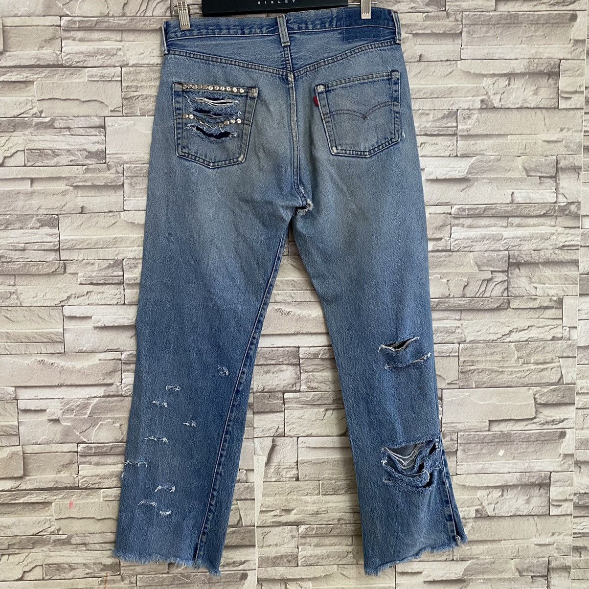 Levi's Vintage 80s Levis 501 Redline Thrashed Jeans Size US 32 / EU 48 - 13 Thumbnail
