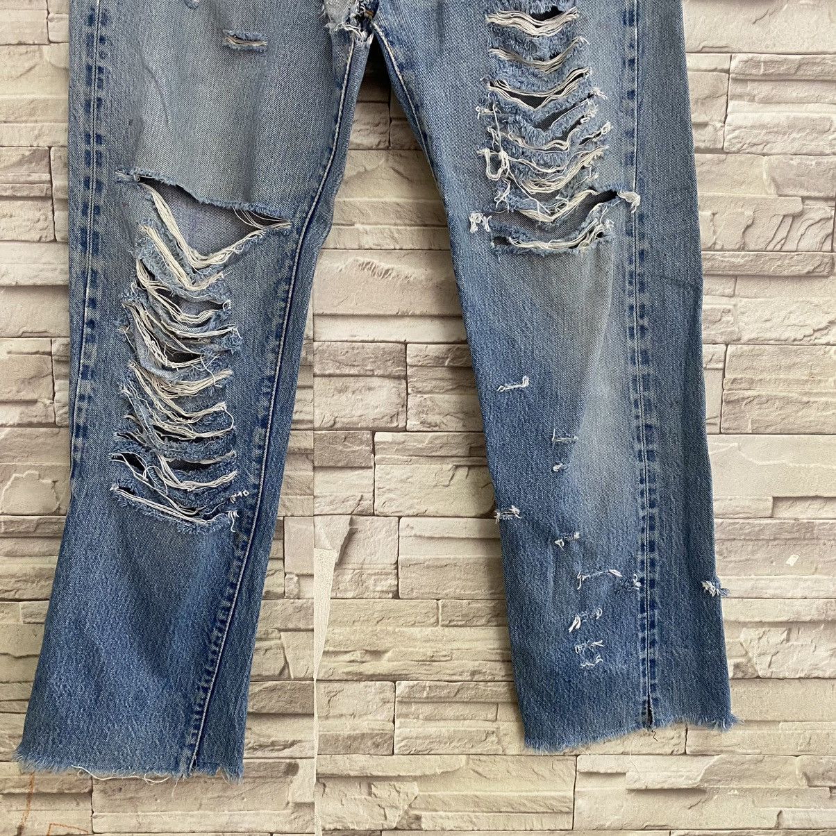 Levi's Vintage 80s Levis 501 Redline Thrashed Jeans Size US 32 / EU 48 - 5 Thumbnail