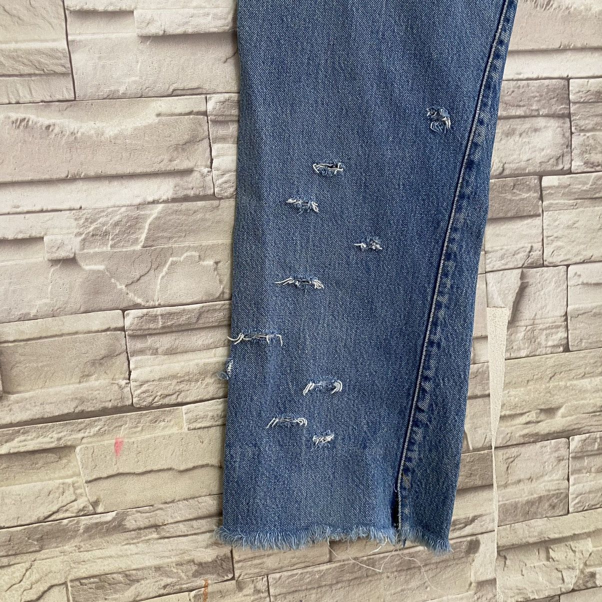 Levi's Vintage 80s Levis 501 Redline Thrashed Jeans Size US 32 / EU 48 - 16 Thumbnail