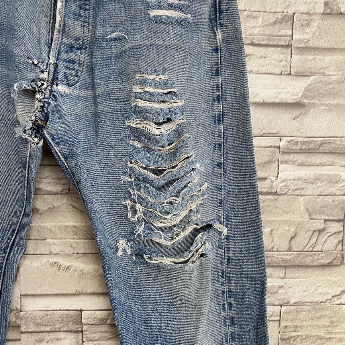 Levi's Vintage 80s Levis 501 Redline Thrashed Jeans Size US 32 / EU 48 - 9 Thumbnail