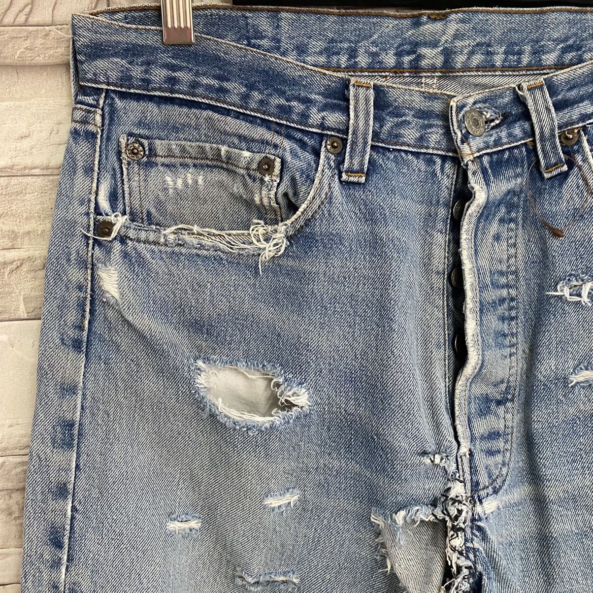 Levi's Vintage 80s Levis 501 Redline Thrashed Jeans Size US 32 / EU 48 - 6 Thumbnail