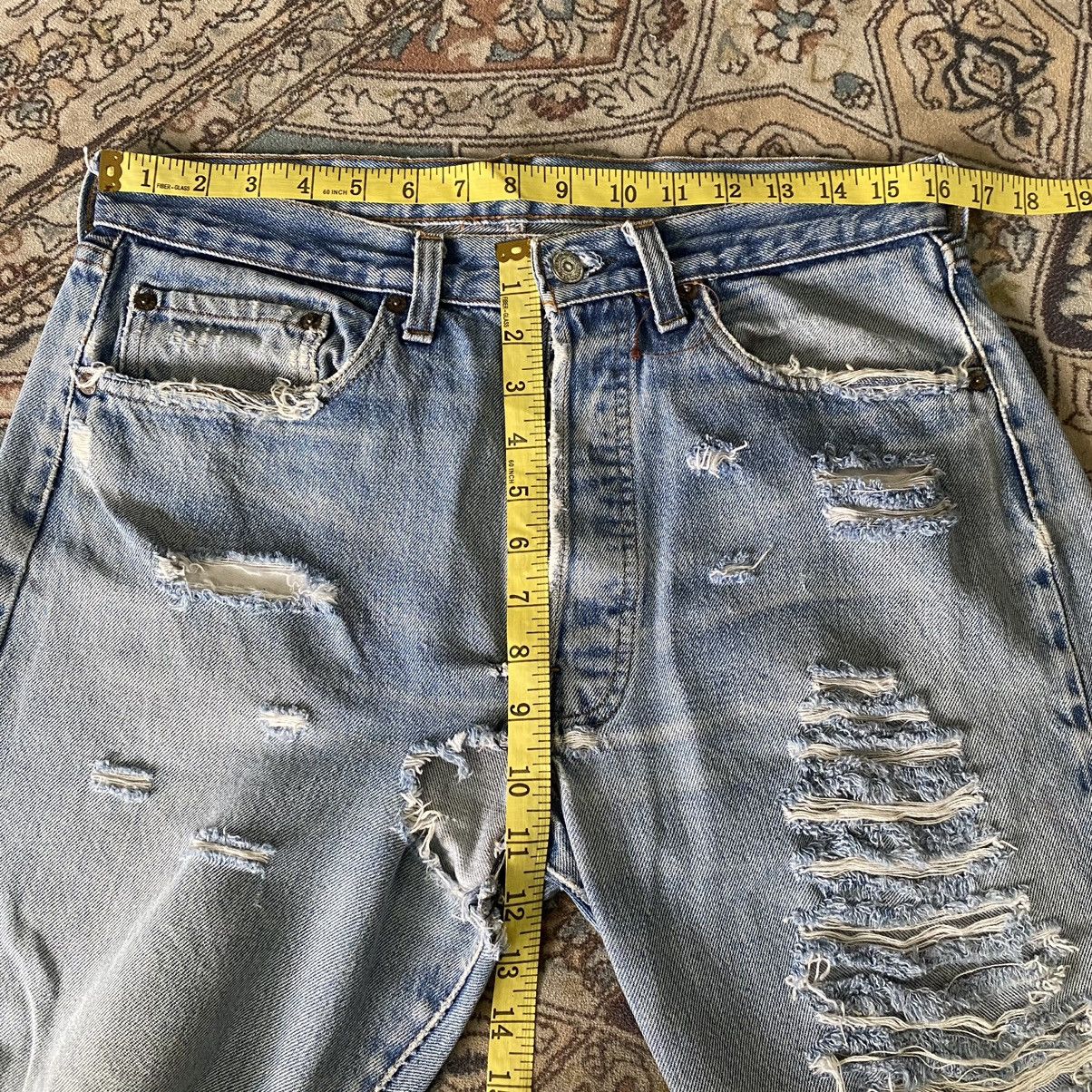 Levi's Vintage 80s Levis 501 Redline Thrashed Jeans Size US 32 / EU 48 - 23 Thumbnail