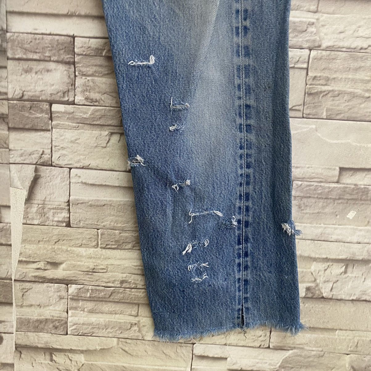 Levi's Vintage 80s Levis 501 Redline Thrashed Jeans Size US 32 / EU 48 - 11 Thumbnail