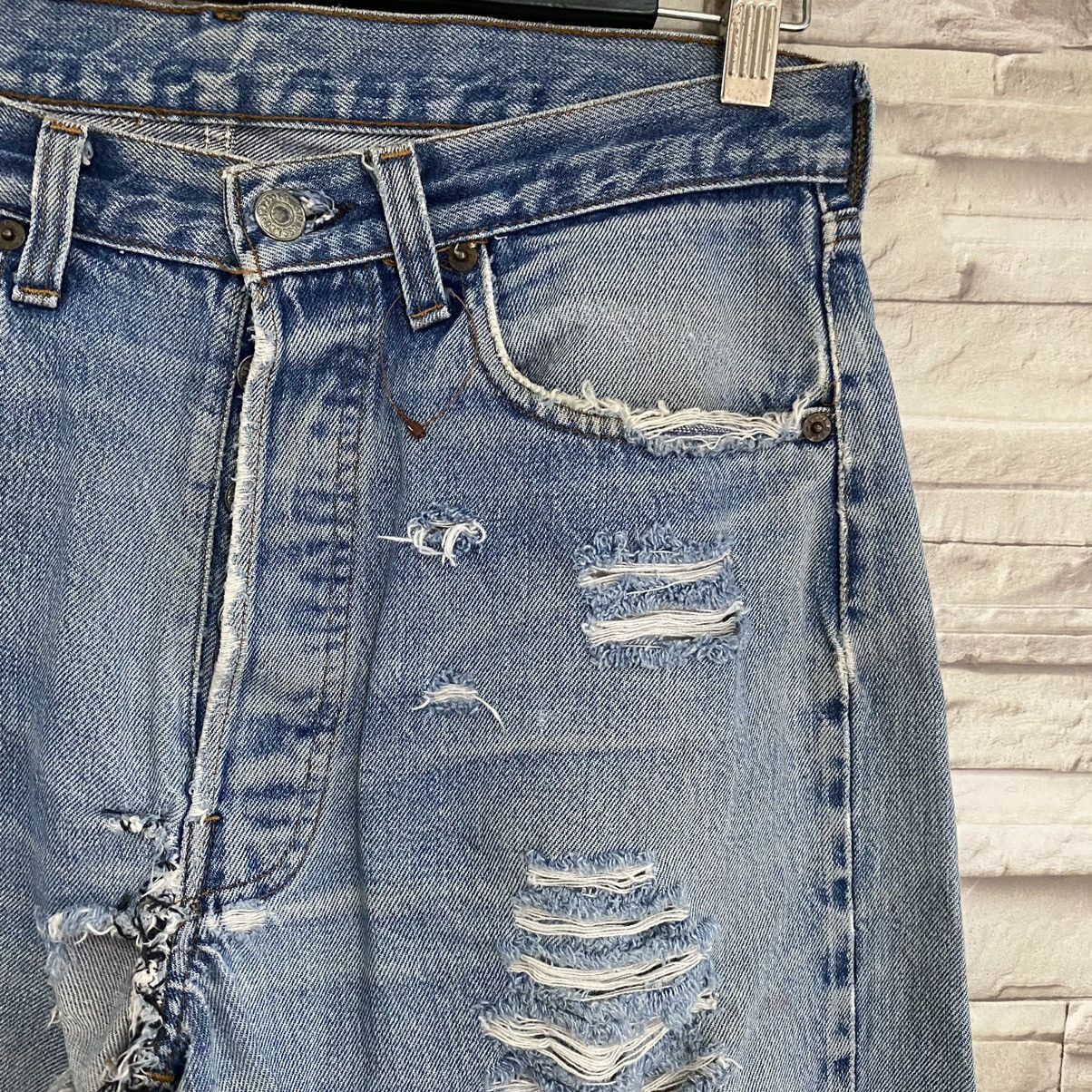 Levi's Vintage 80s Levis 501 Redline Thrashed Jeans Size US 32 / EU 48 - 7 Thumbnail