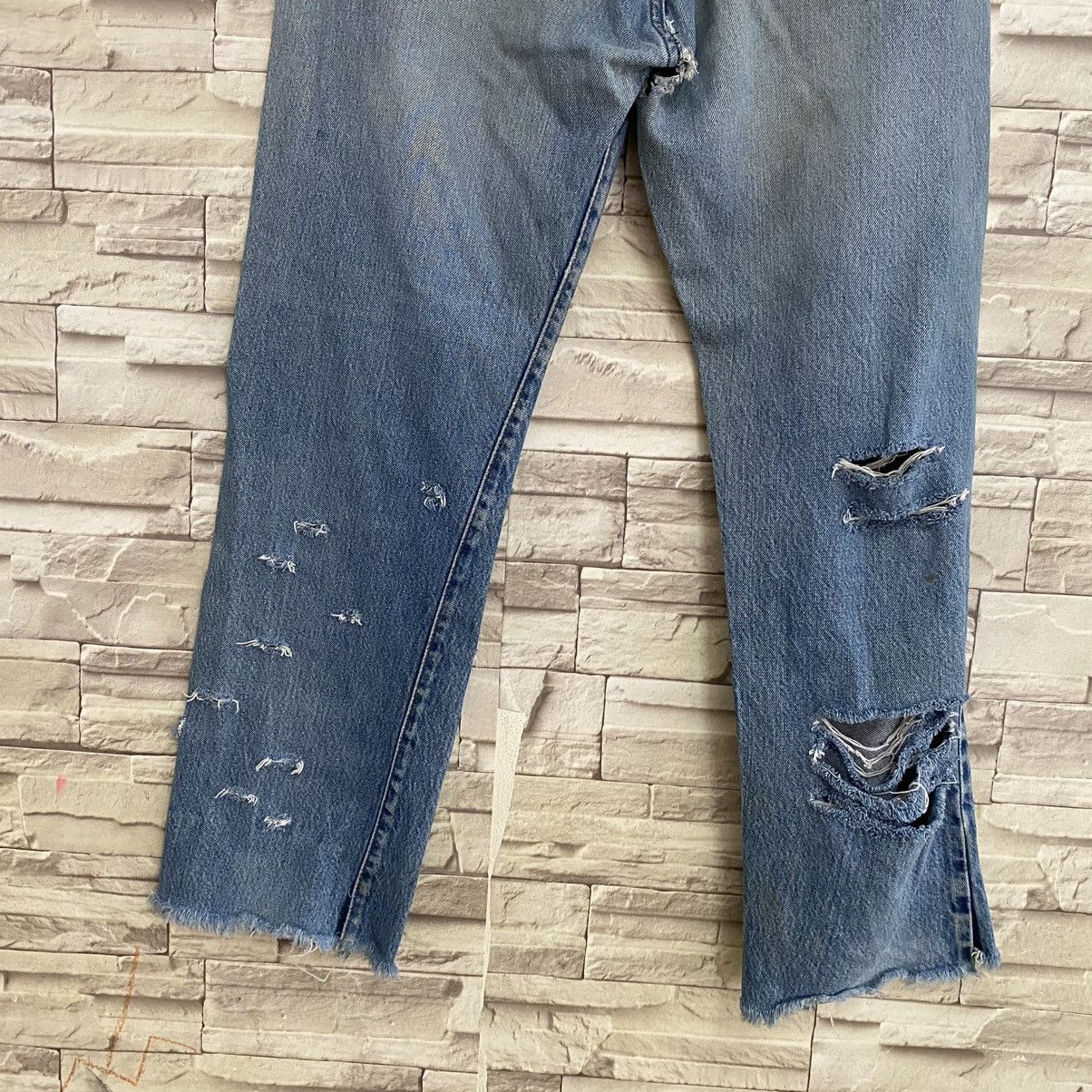 Levi's Vintage 80s Levis 501 Redline Thrashed Jeans Size US 32 / EU 48 - 15 Thumbnail