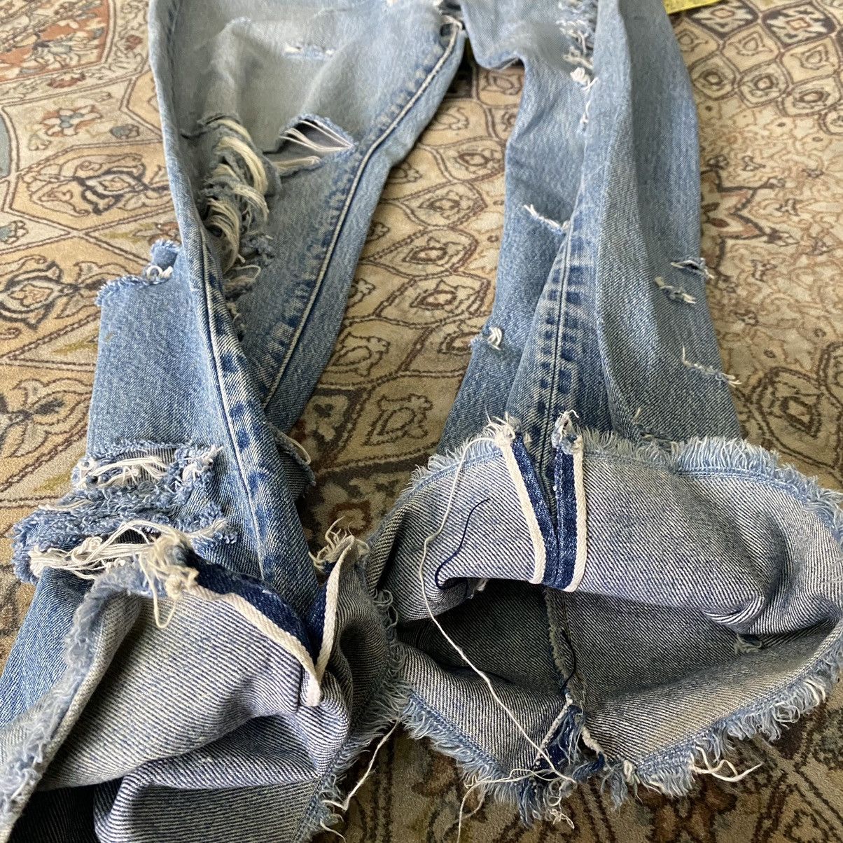 Levi's Vintage 80s Levis 501 Redline Thrashed Jeans Size US 32 / EU 48 - 20 Thumbnail