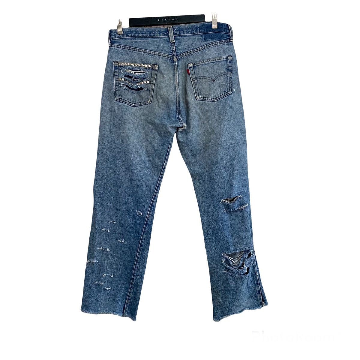 Levi's Vintage 80s Levis 501 Redline Thrashed Jeans Size US 32 / EU 48 - 2 Thumbnail