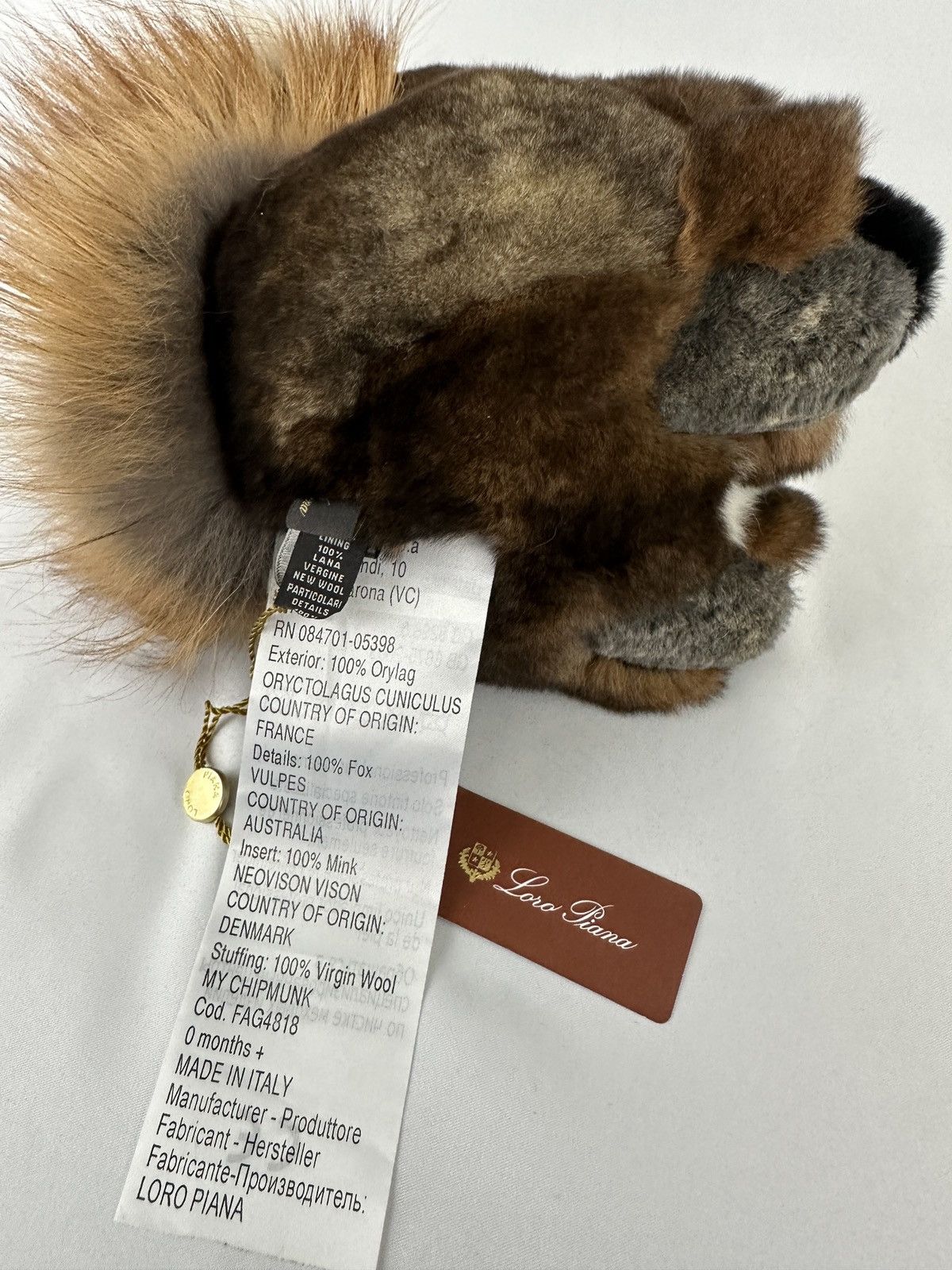 Loro Piana “My Chipmunk” Plush Loro Piana - Orylag - RARE AND SOLD OUT! Size ONE SIZE - 8 Thumbnail