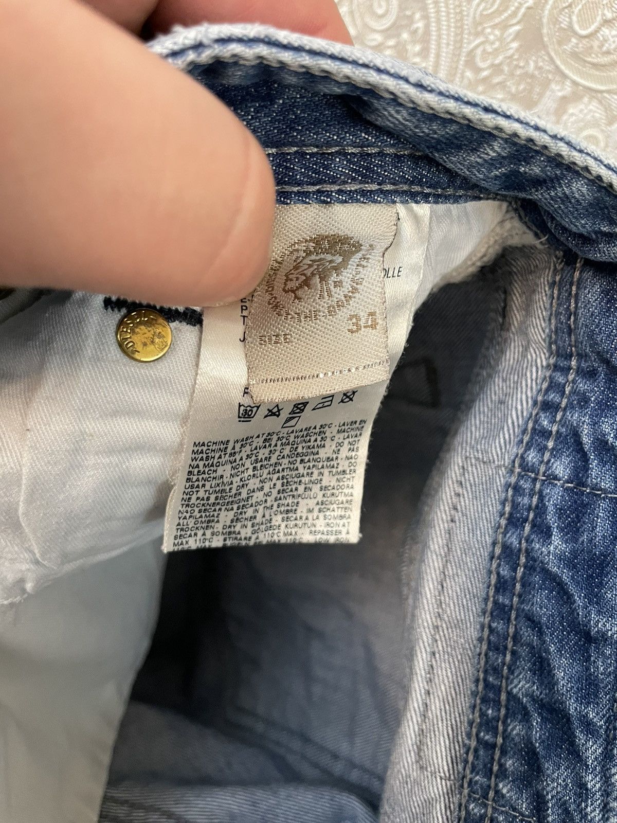 Diesel × Vintage Vintage Diesel Jeans Baby Blue Size US 34 / EU 50 - 6 Thumbnail