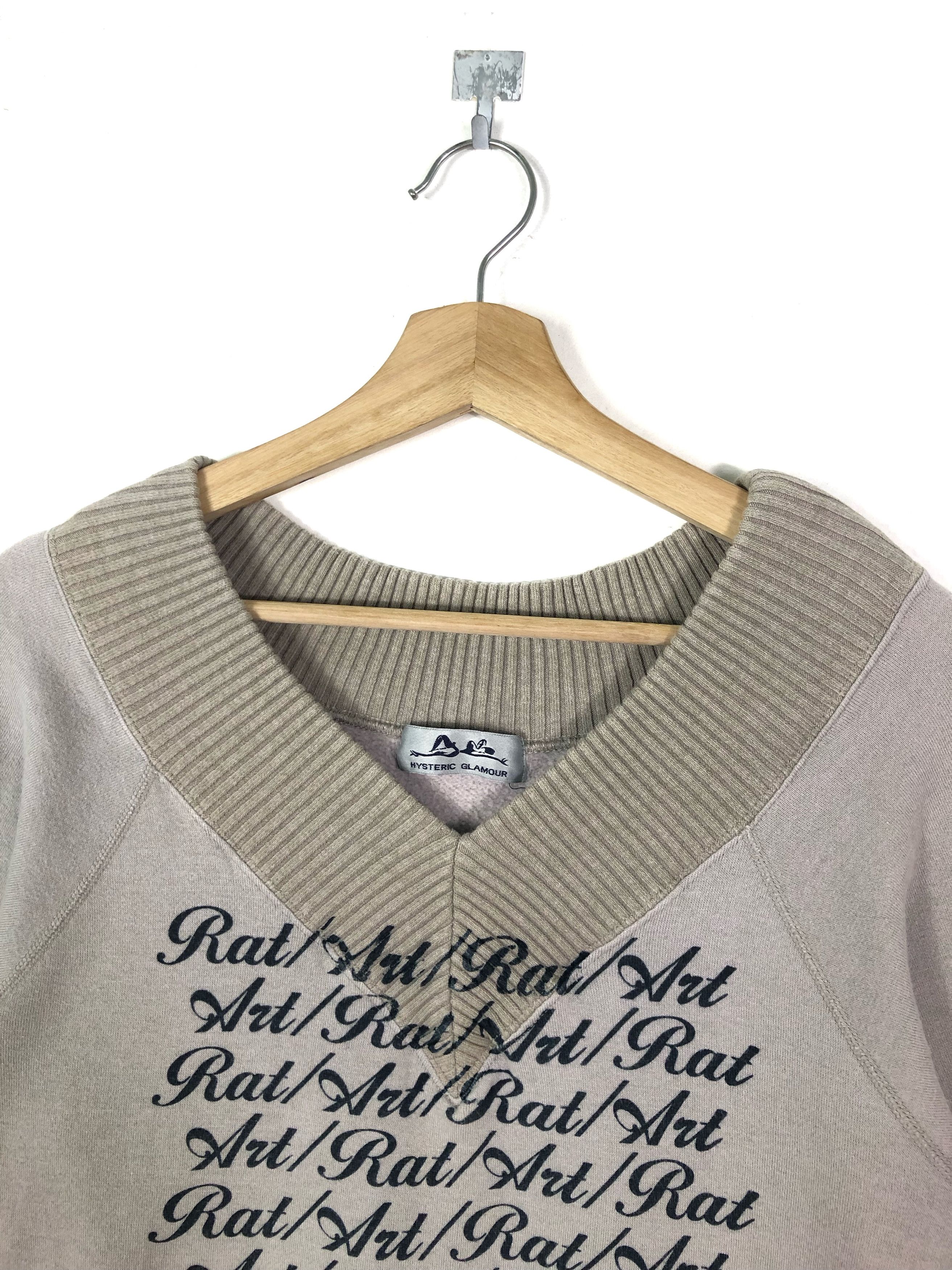 Hysteric Glamour RARE🔥HYSTERIC GLAMOUR RAT ART SPELLOUT V-NECK JUMPER Size M / US 6-8 / IT 42-44 - 4 Thumbnail