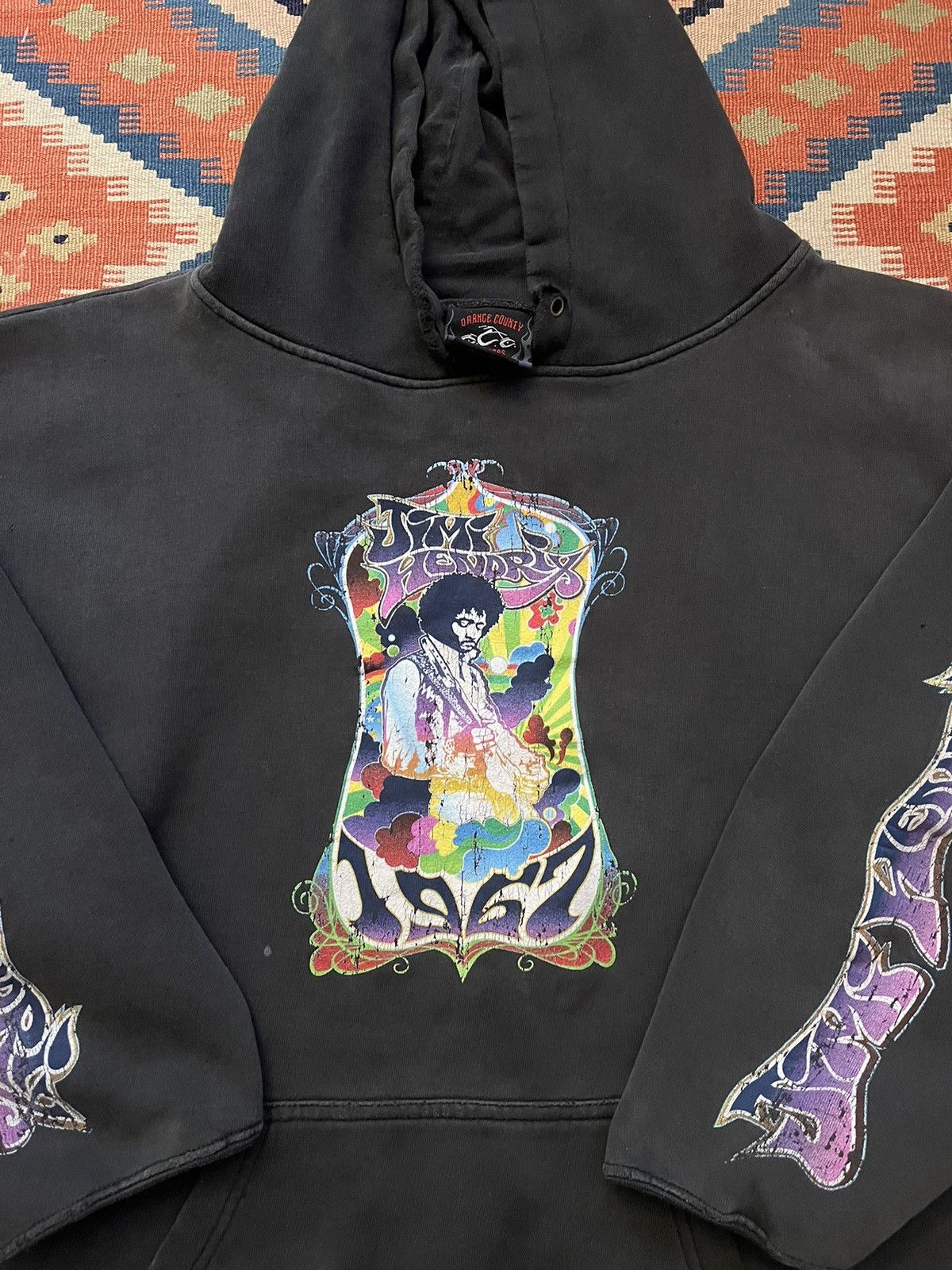 Band Tees Vintage jimi Hendrix band hoodie distressed thrashed Size US XL / EU 56 / 4 - 2 Thumbnail