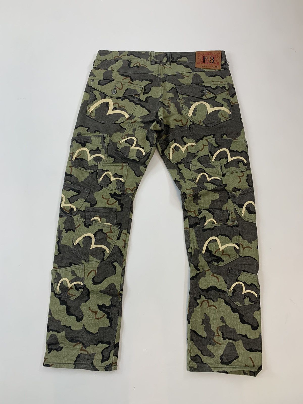 Vintage Rare Evisu Camo pocket pants | Grailed