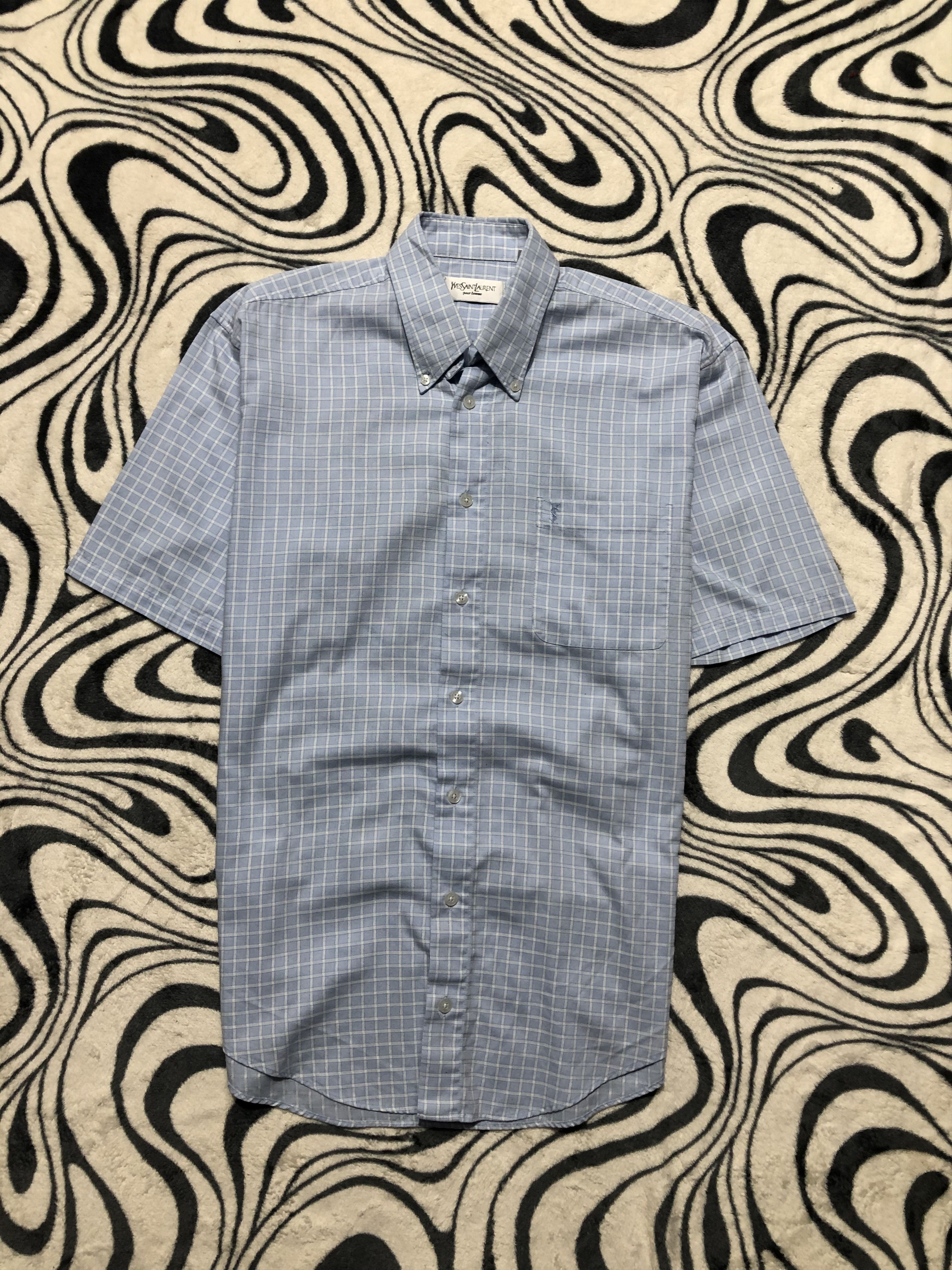 Yves Saint Laurent Yves Saint Laurent YSL Mens Short Sleeve Shirt Size US L / EU 52-54 / 3 - 1 Thumbnail