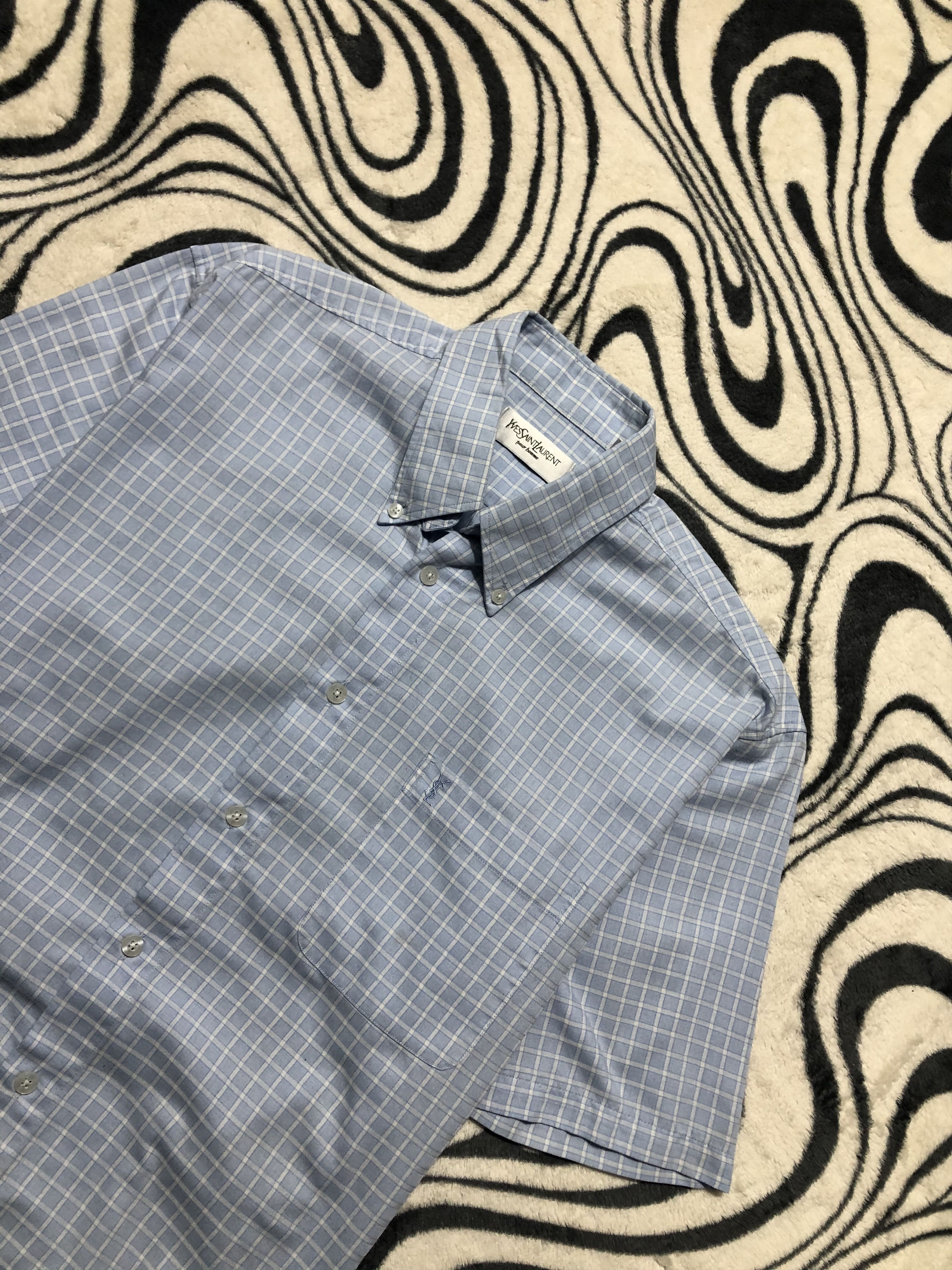 Yves Saint Laurent Yves Saint Laurent YSL Mens Short Sleeve Shirt Size US L / EU 52-54 / 3 - 2 Thumbnail