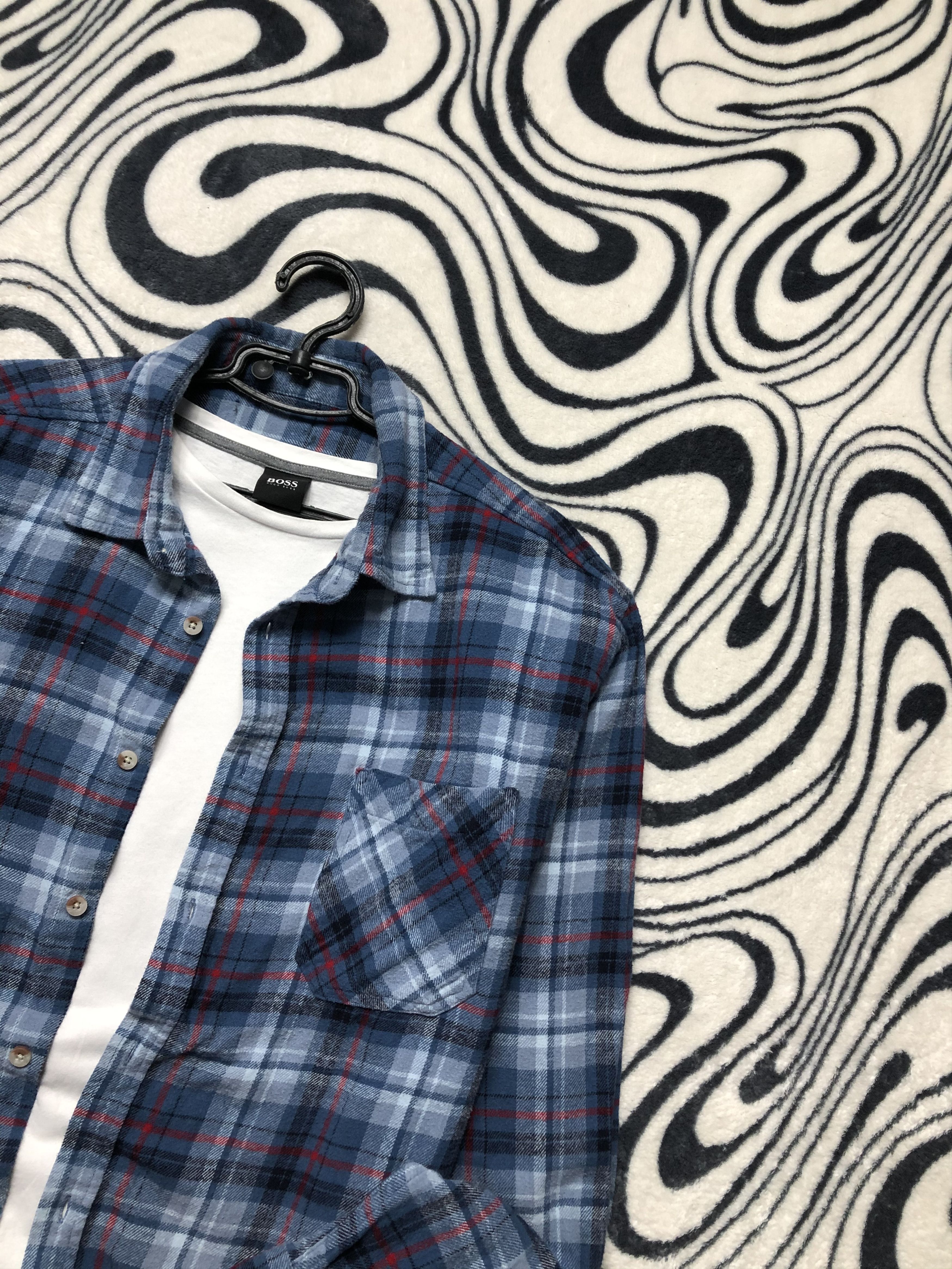 Flannel × Vintage Vintage Mens Flannel Plaid Shirt Travis style Size US XL / EU 56 / 4 - 2 Thumbnail