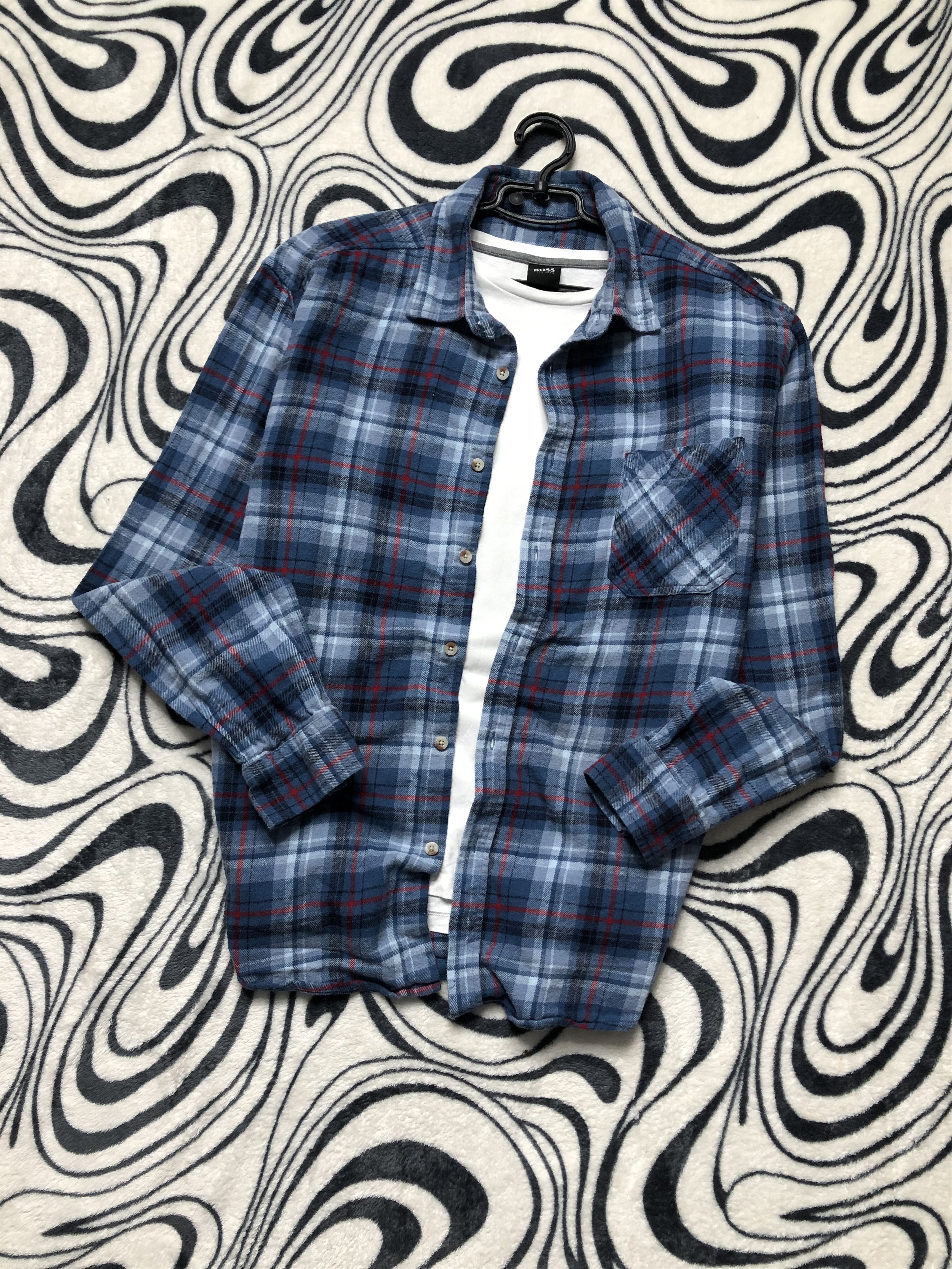 Flannel × Vintage Vintage Mens Flannel Plaid Shirt Travis style Size US XL / EU 56 / 4 - 1 Thumbnail