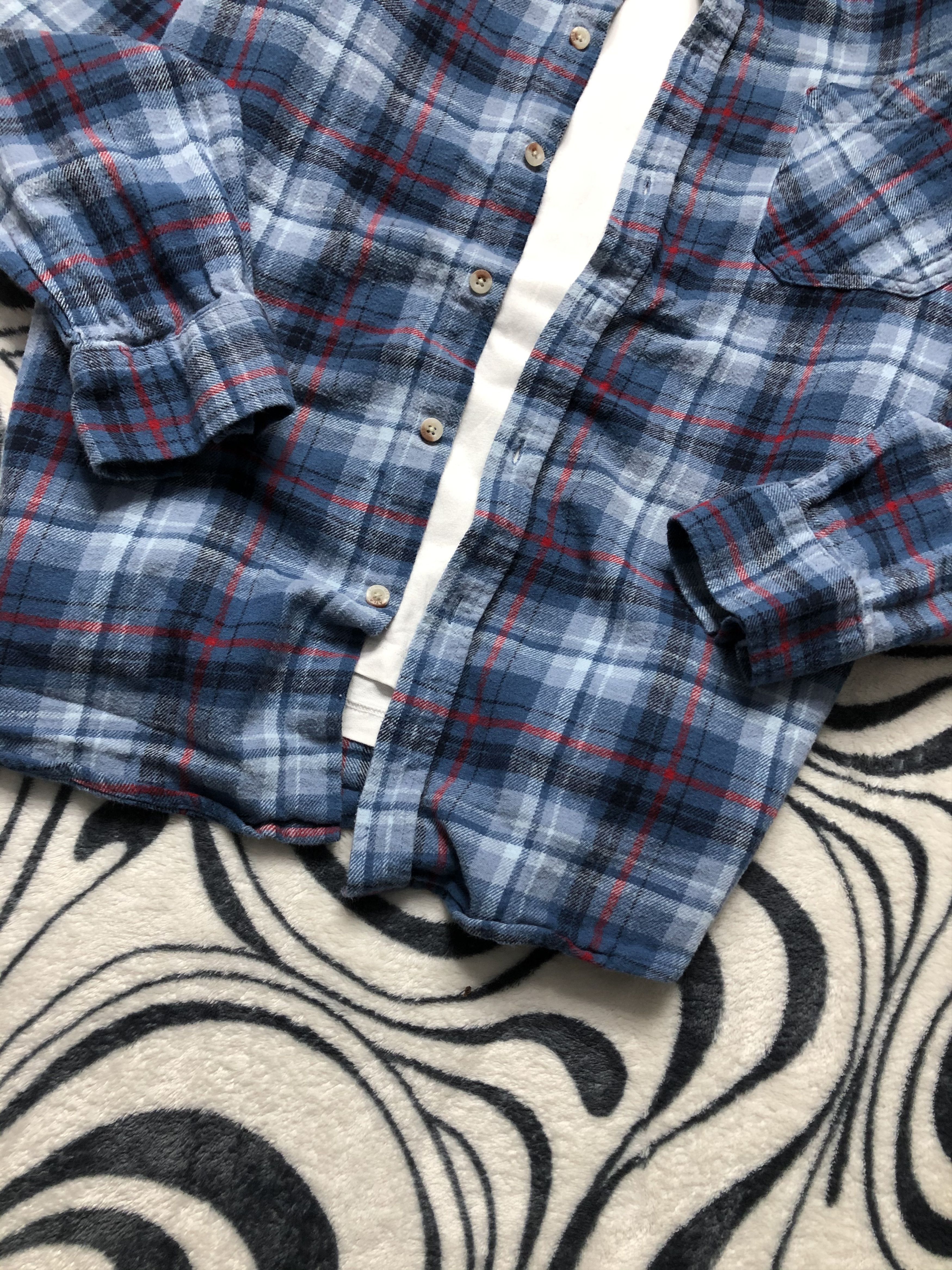 Flannel × Vintage Vintage Mens Flannel Plaid Shirt Travis style Size US XL / EU 56 / 4 - 3 Thumbnail