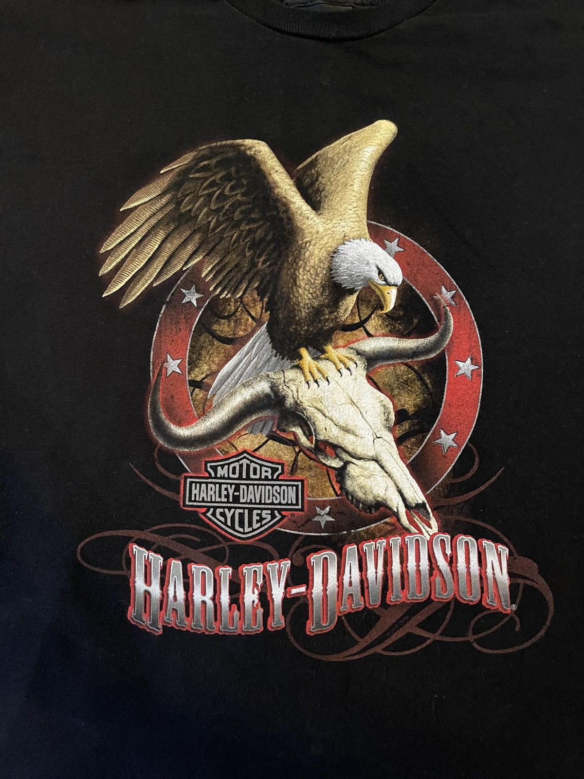 Harley Davidson × Vintage Harley Davidson 2009 vintage Y2K eagle t-shirt Size US M / EU 48-50 / 2 - 2 Thumbnail