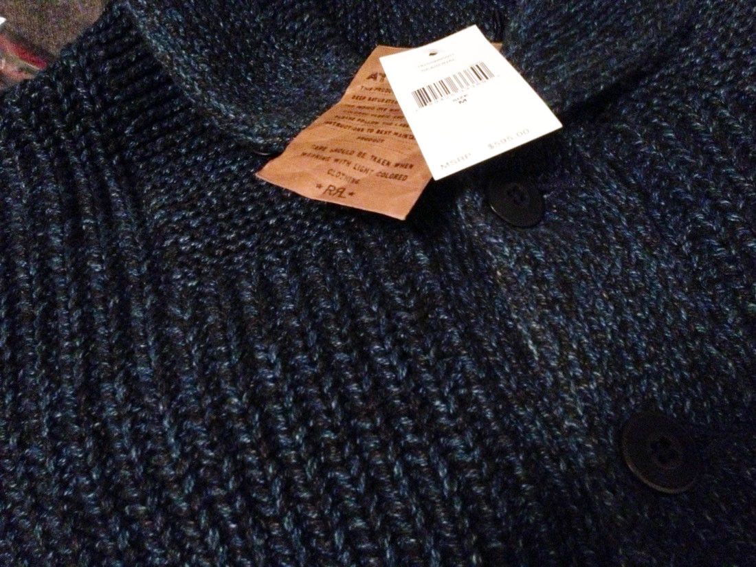 RRL Ralph Lauren Indigo Shawl Collar Cardigan | Grailed