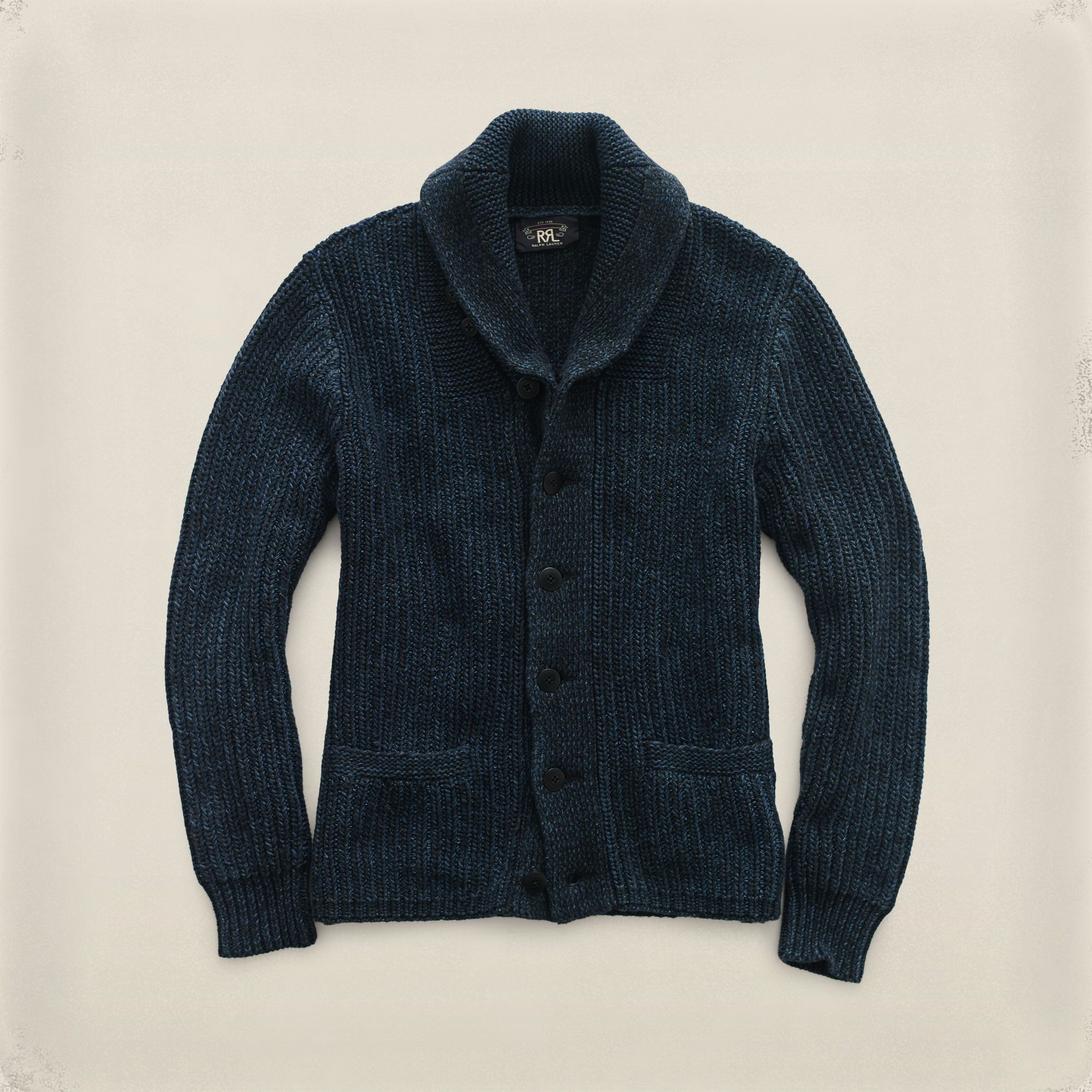 RRL Ralph Lauren Indigo Shawl Collar Cardigan | Grailed