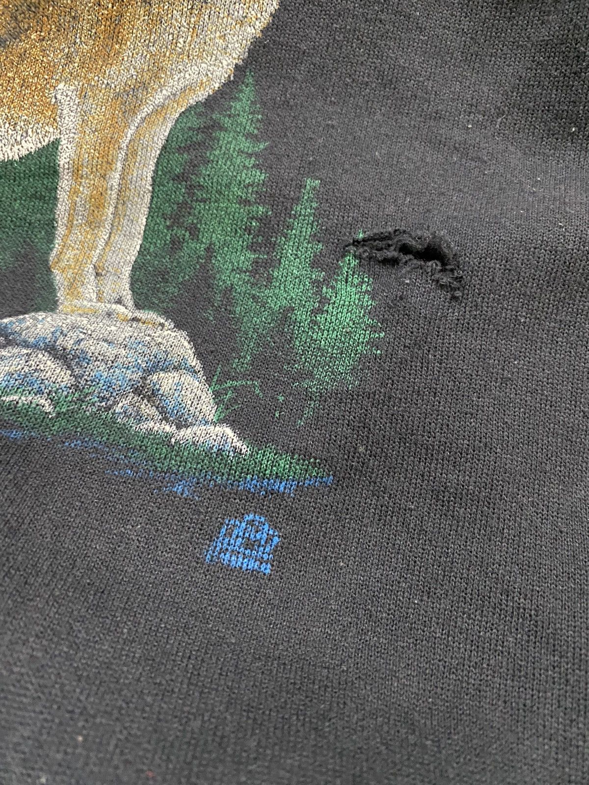 Tultex × Vintage Vintage 80’s Indian Wolf Sweatshirt Size US L / EU 52-54 / 3 - 3 Thumbnail