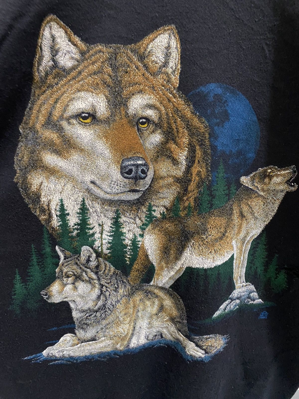 Tultex × Vintage Vintage 80’s Indian Wolf Sweatshirt Size US L / EU 52-54 / 3 - 2 Thumbnail
