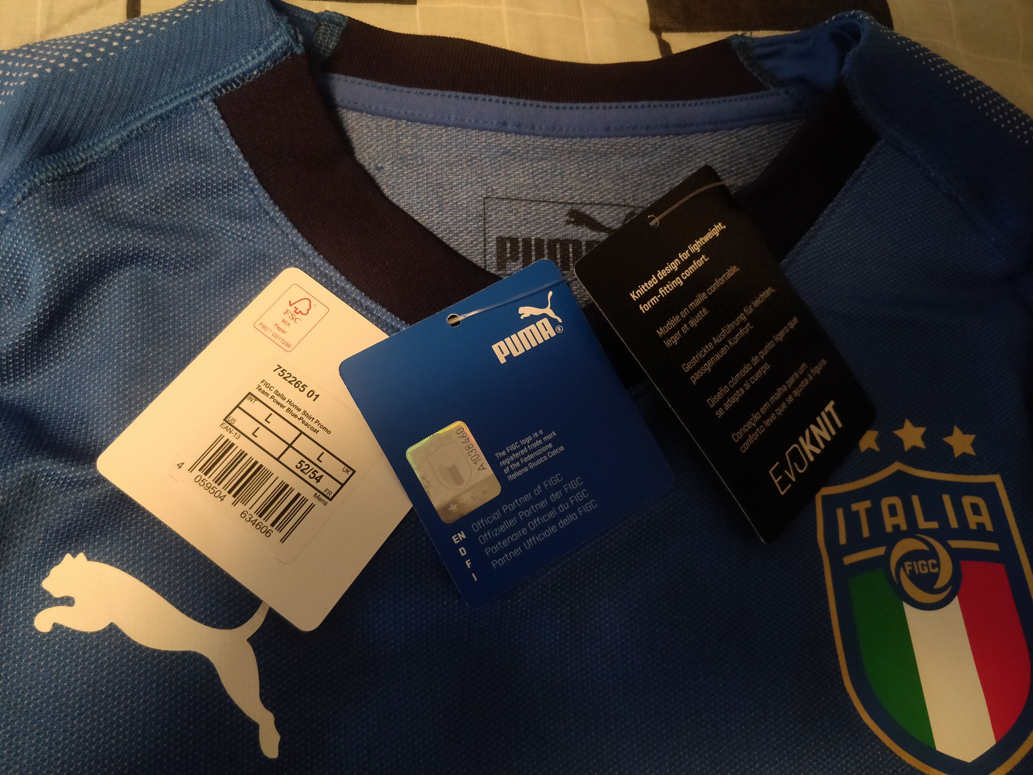 Puma Italy BNWT 2018 Player Issue Home Jersey Puma Size US L / EU 52-54 / 3 - 8 Thumbnail
