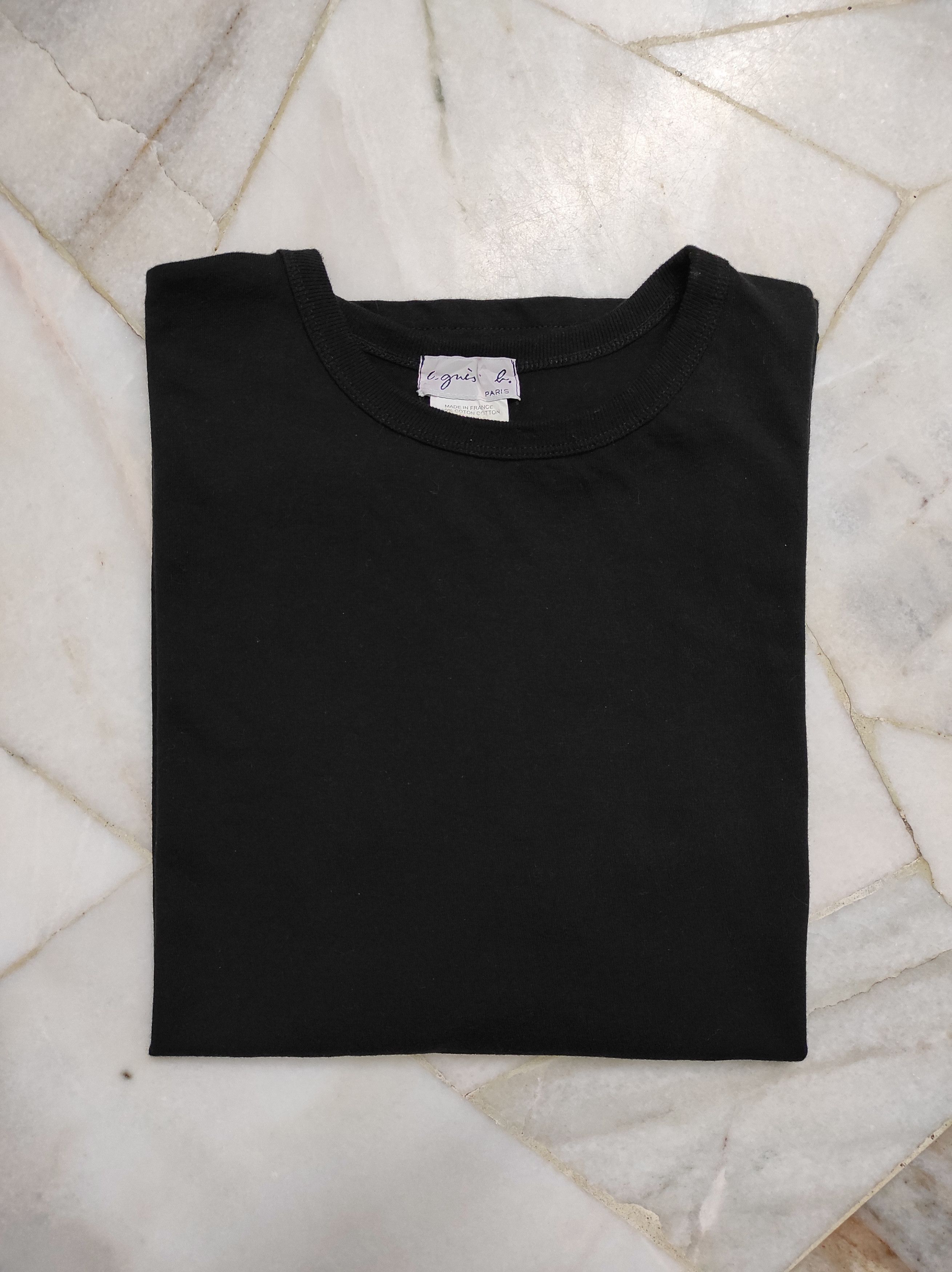 agnes b. Agnes b Paris Black LS spell out minimalist tee Size US M / EU 48-50 / 2 - 7 Thumbnail