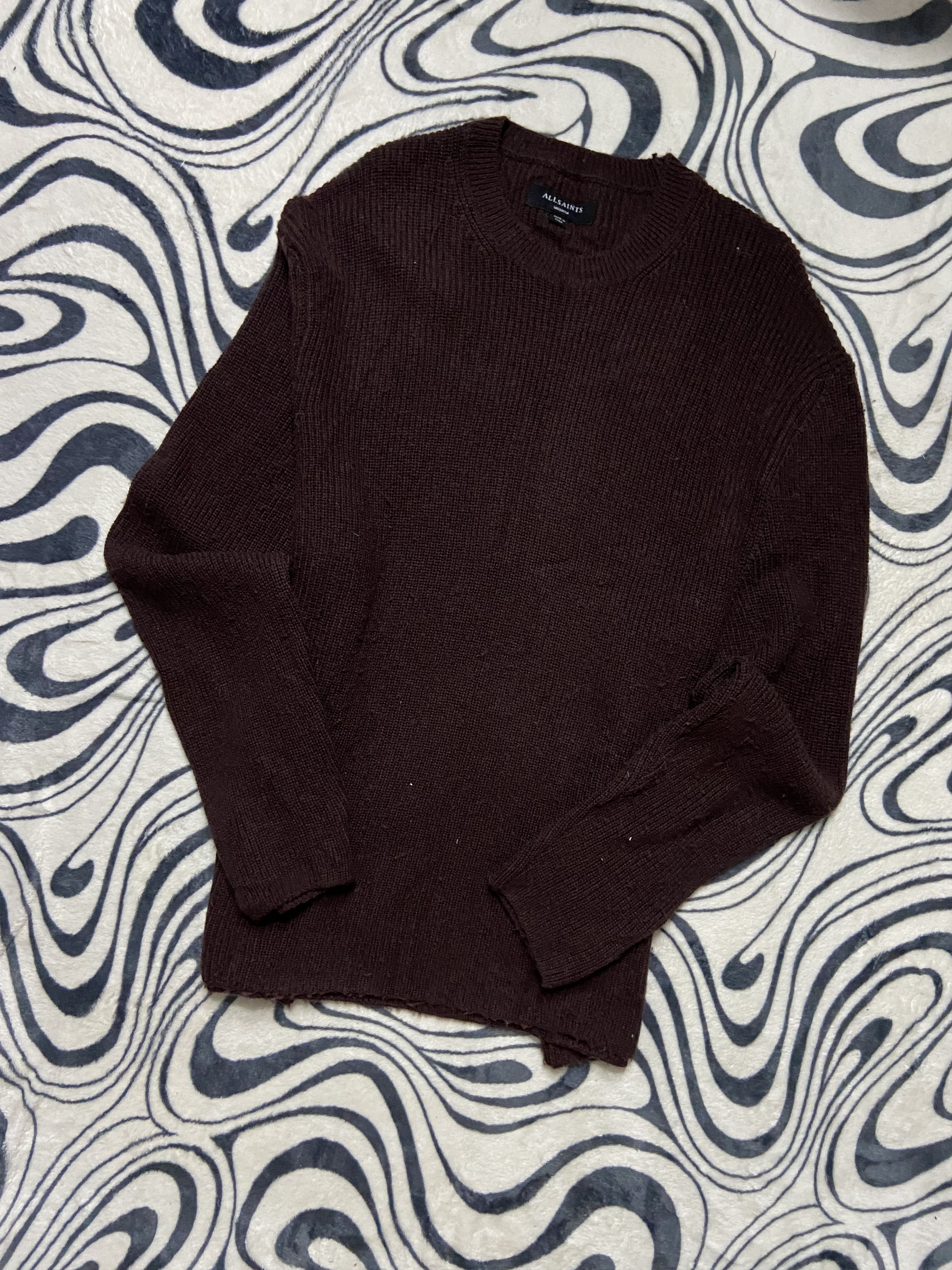 Allsaints Allsaints Mens Oversized Crewneck Wool Sweater Size US M / EU 48-50 / 2 - 1 Thumbnail