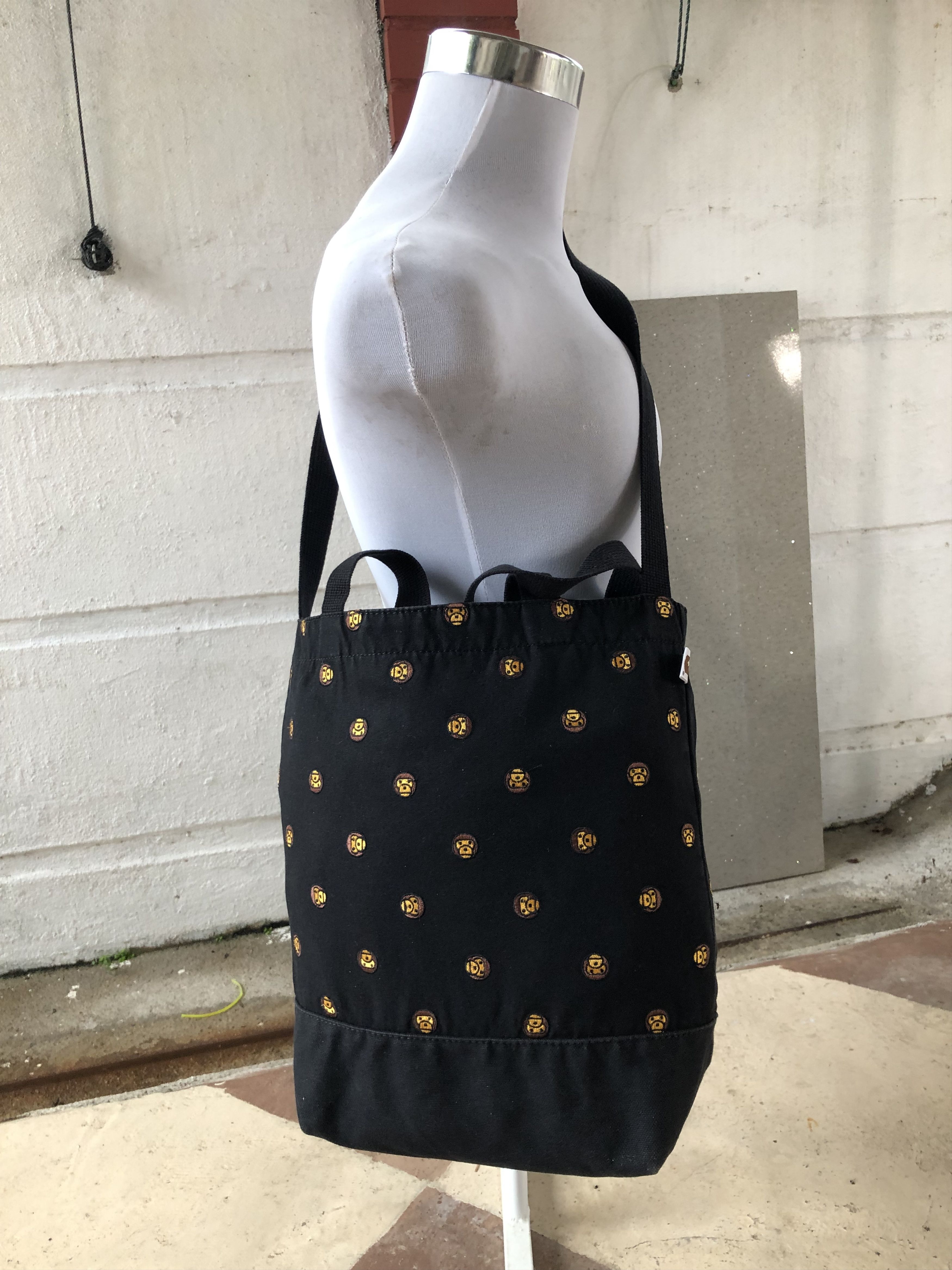 Bape RARE🔥BAPE 2-WAYS CUTE EMBROIDERED MONOGRAM TOTE BAG Size ONE SIZE - 13 Thumbnail