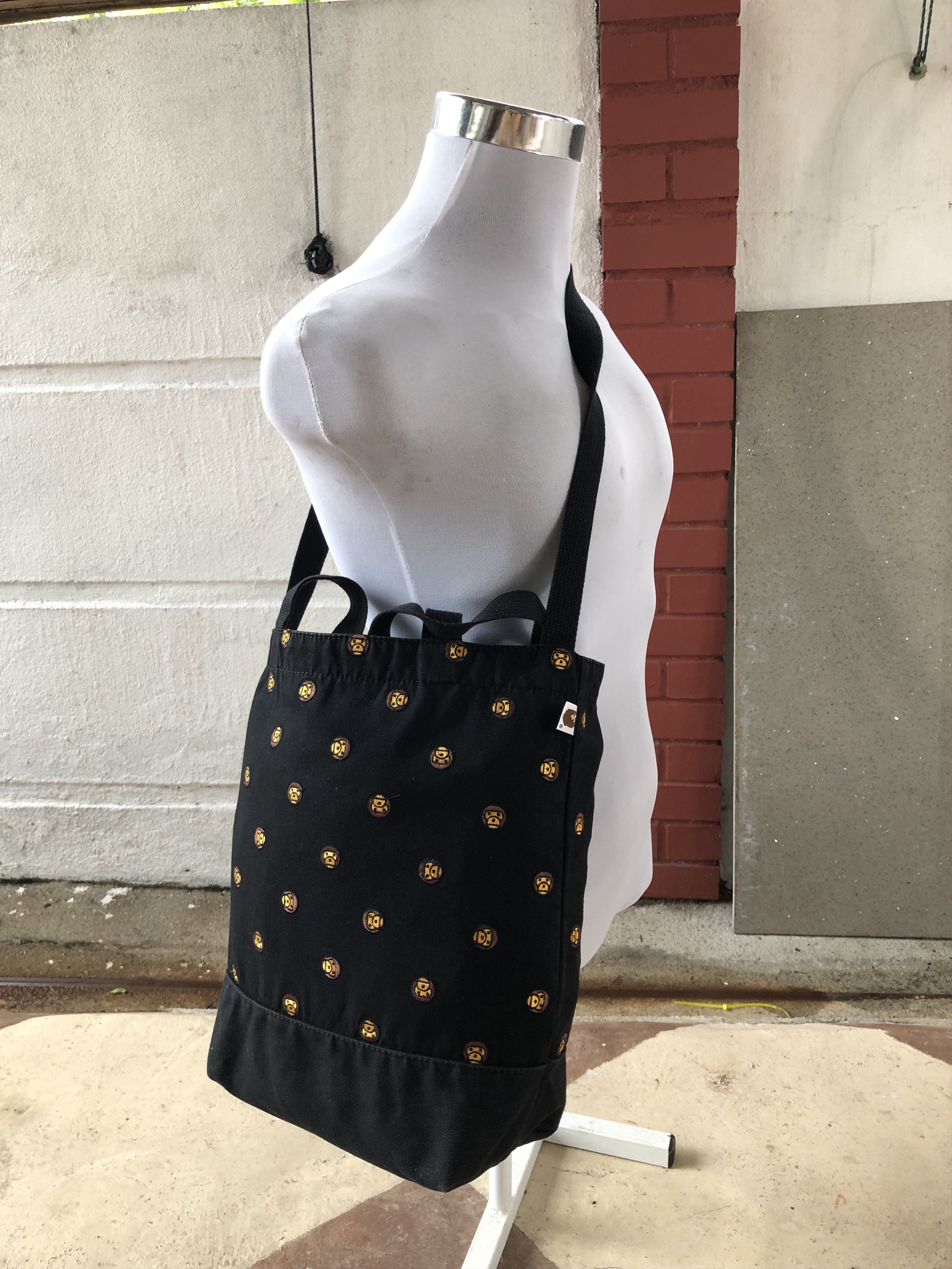 Bape RARE🔥BAPE 2-WAYS CUTE EMBROIDERED MONOGRAM TOTE BAG Size ONE SIZE - 12 Thumbnail