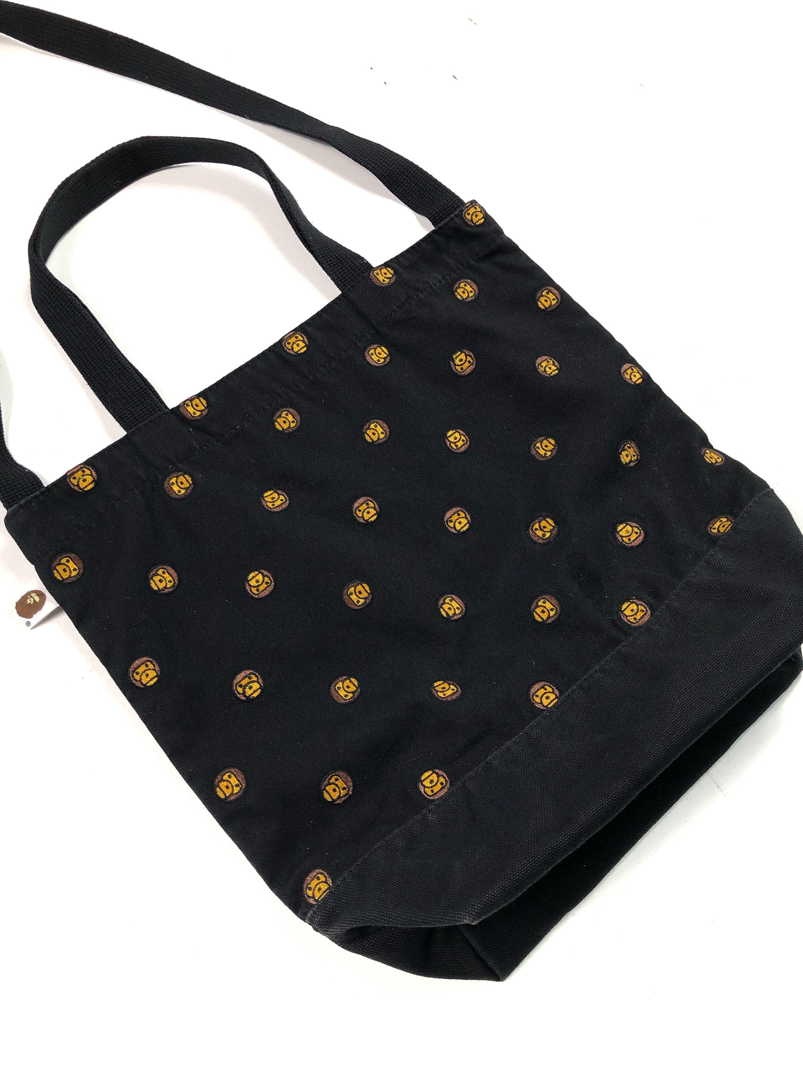 Bape RARE🔥BAPE 2-WAYS CUTE EMBROIDERED MONOGRAM TOTE BAG Size ONE SIZE - 3 Thumbnail