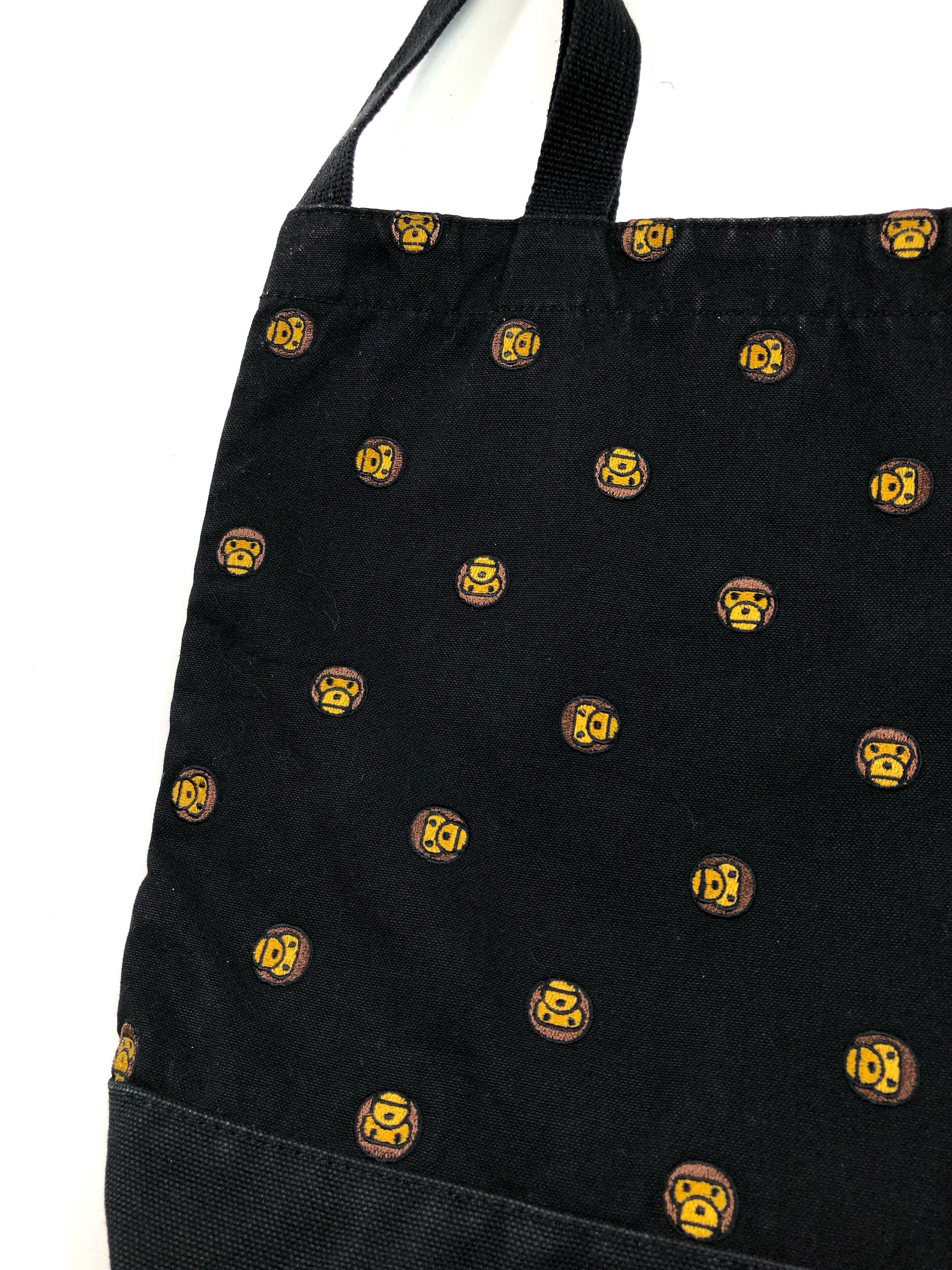 Bape RARE🔥BAPE 2-WAYS CUTE EMBROIDERED MONOGRAM TOTE BAG Size ONE SIZE - 4 Thumbnail